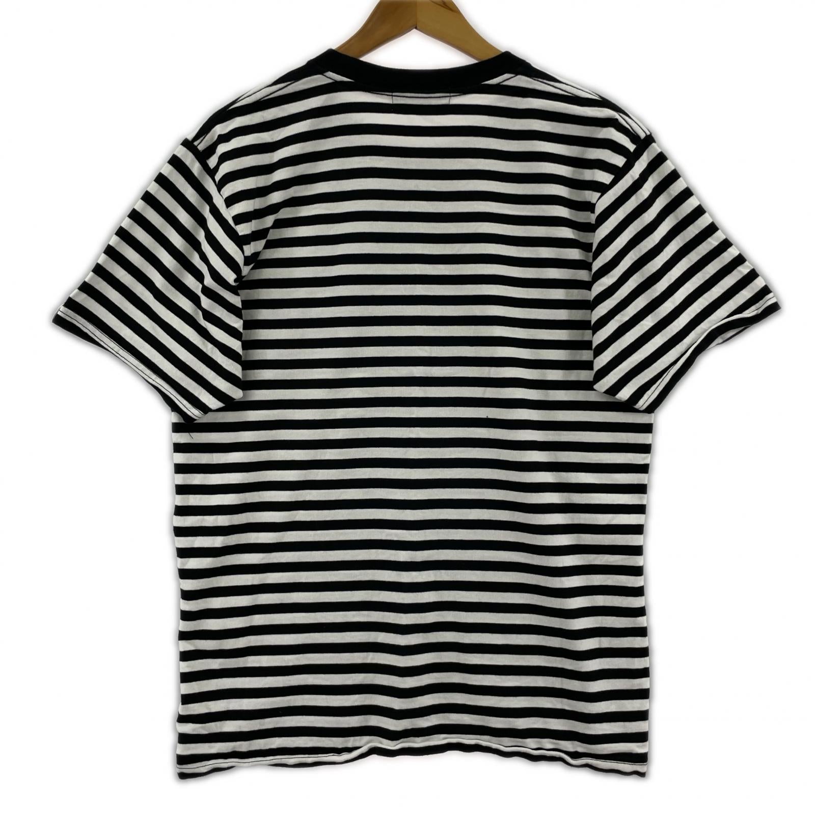 半袖Ｔシャツ A BATHING APE ワンポイントロゴボーダーTシャツ 黒 (M) M