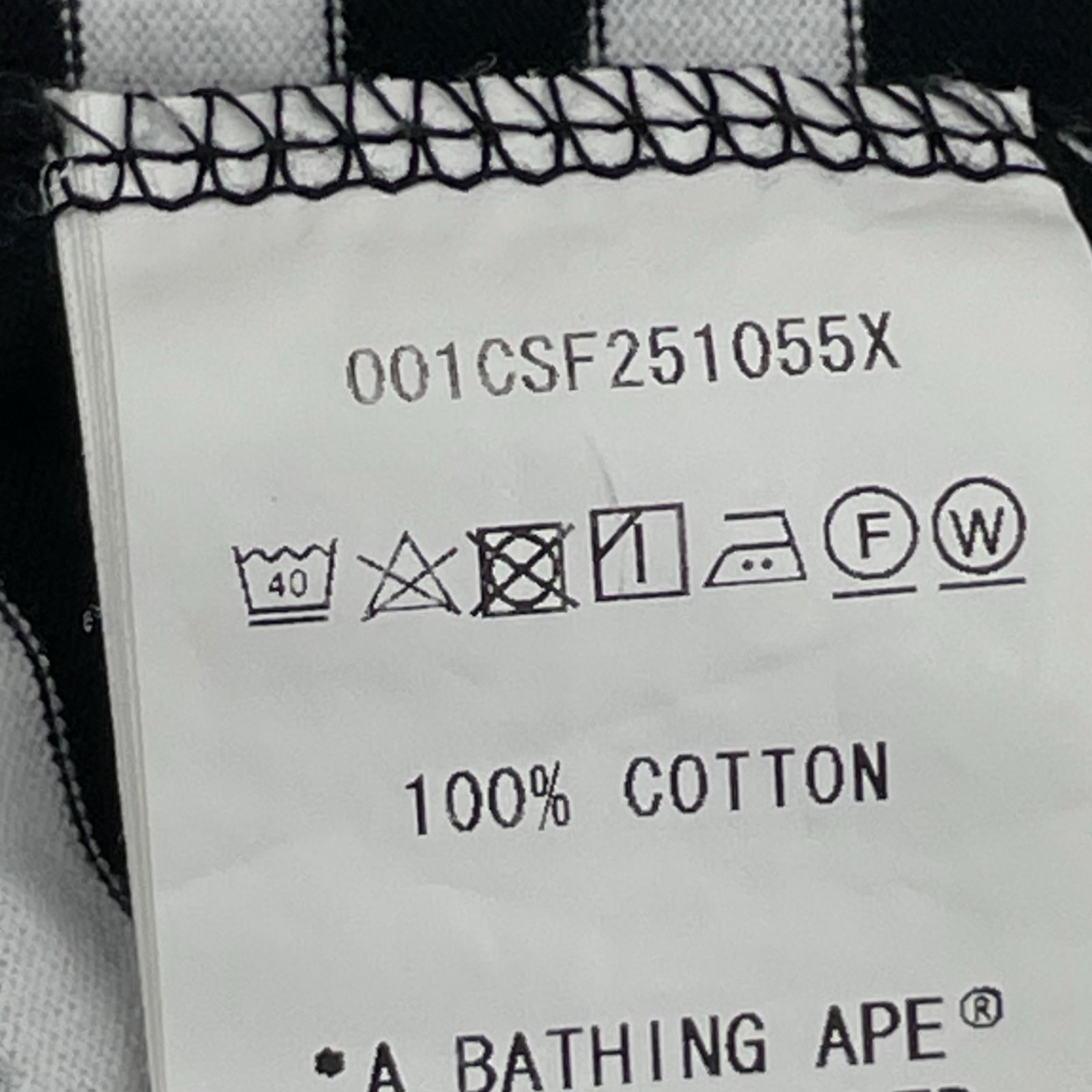 半袖Ｔシャツ A BATHING APE ワンポイントロゴボーダーTシャツ 黒 (M) M