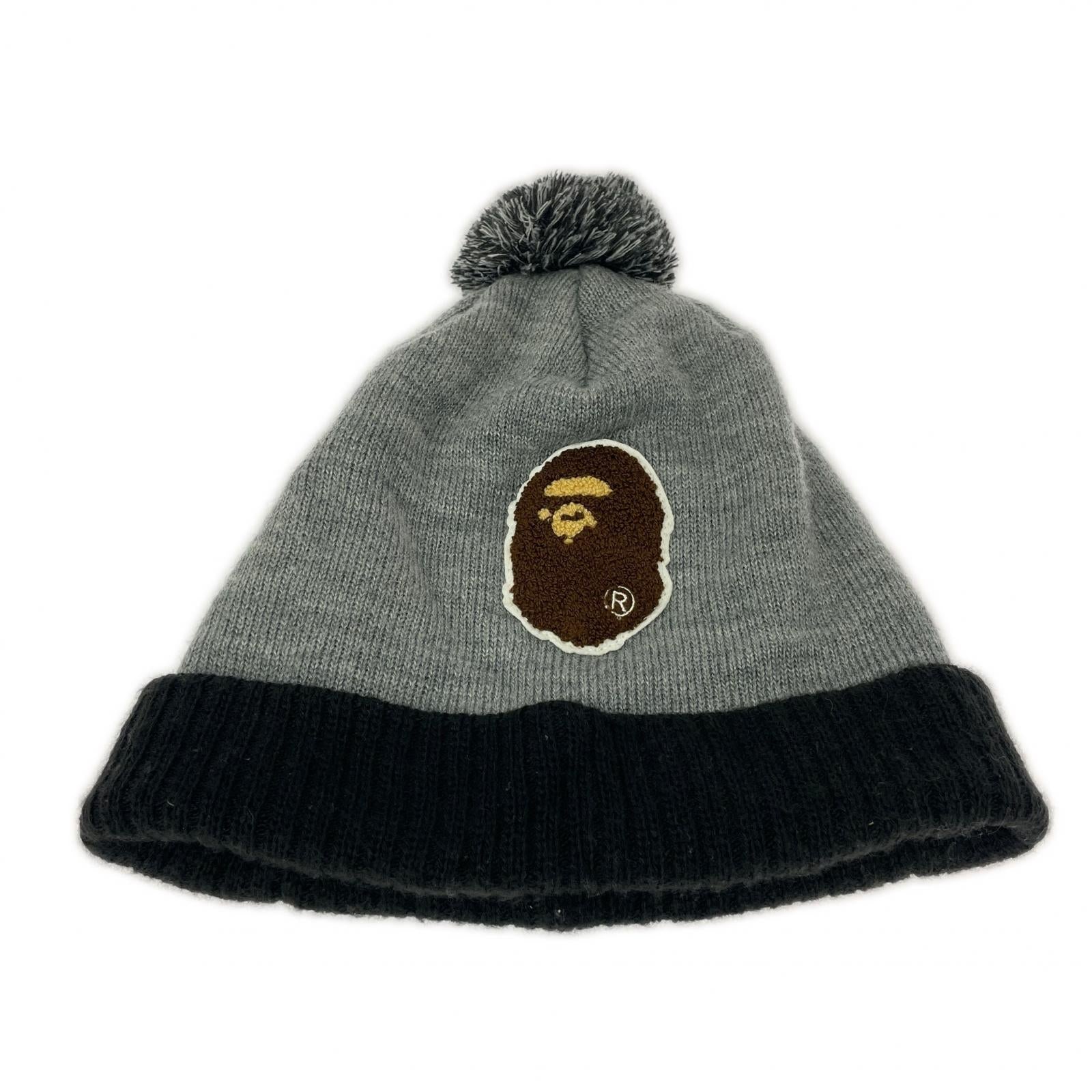 キャップ A BATHING APE ボンボンニットキャップ 001CPC801019X グレー グレー