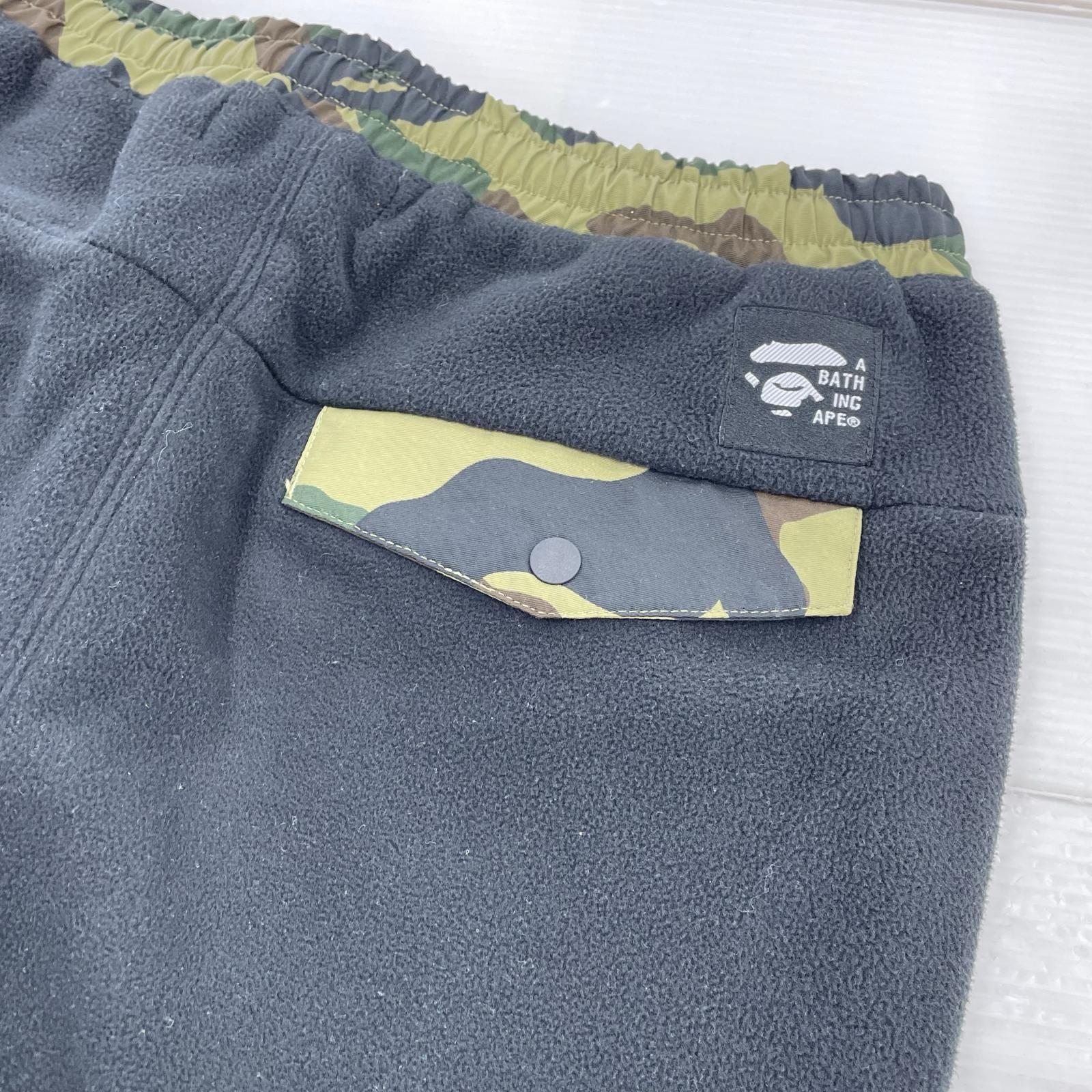 パンツ A BATHING APE 1st Camo Shark Polartec Pant 黒 (XS) ブラック