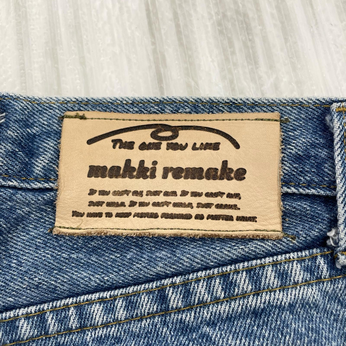 デニムパンツ makki remake リメイクデニム ブルー