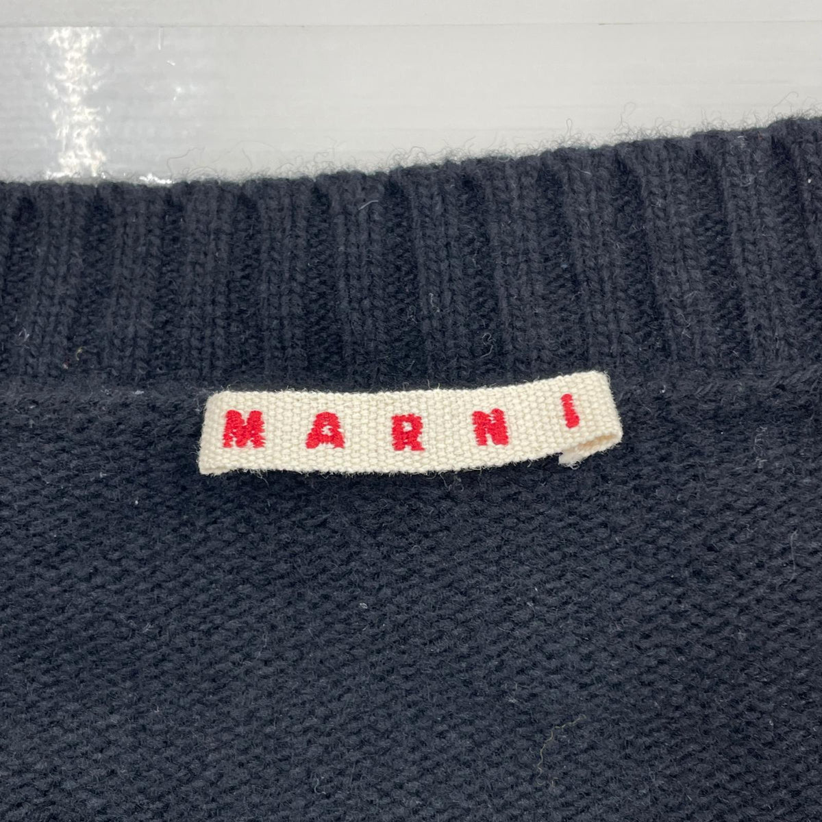 カーディガン MARNI KIDS ｸﾛｯﾌﾟﾄﾞｳｰﾙｶｰﾃﾞｨｶﾞﾝ　黒 ブラック