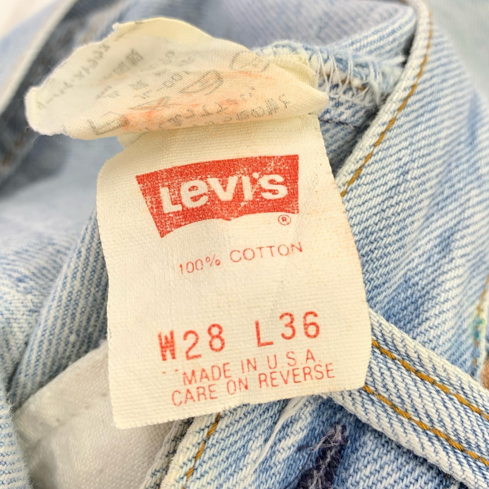 デニムパンツ 90s/バレンシア/501/555刻印 28 ブルー