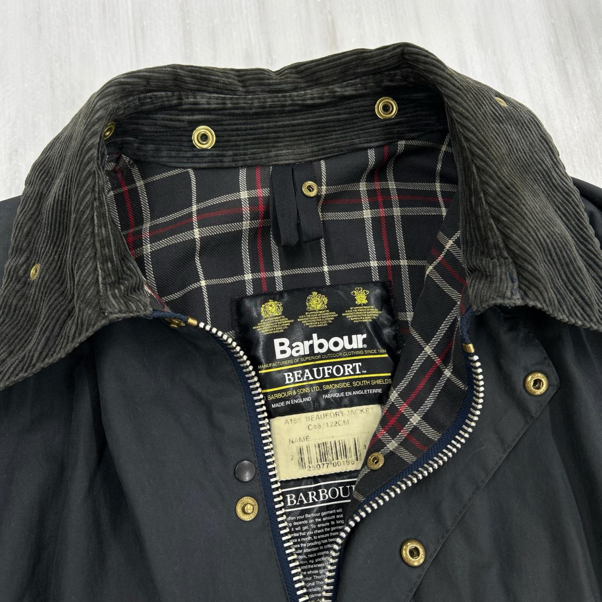 ジャケット Barbour 90s 英国製 旧3ワラント BEAUFORT 黒 (48) ブラック