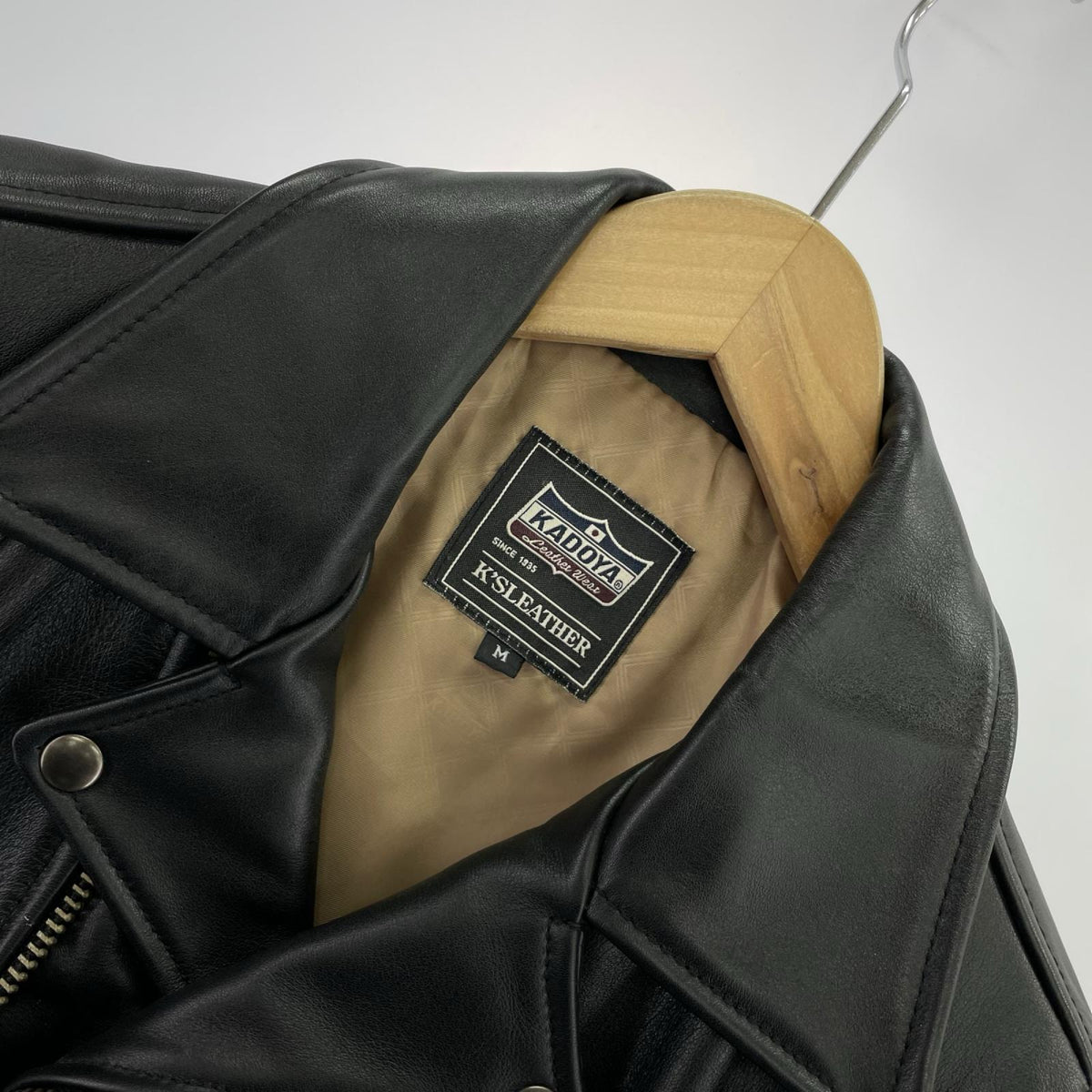 ライダースジャケット KADOYA ﾀﾞﾌﾞﾙﾗｲﾀﾞｰｽｼﾞｬｹｯﾄ LRS1642 黒 (M) M ブラック