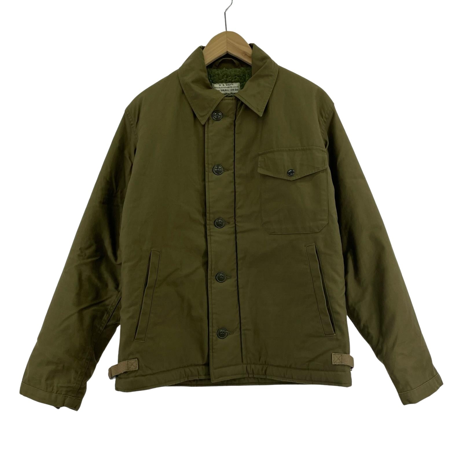 ミリタリージャケット U.S.NAVY A-2 デッキジャケット BR12291 カーキ S カーキ