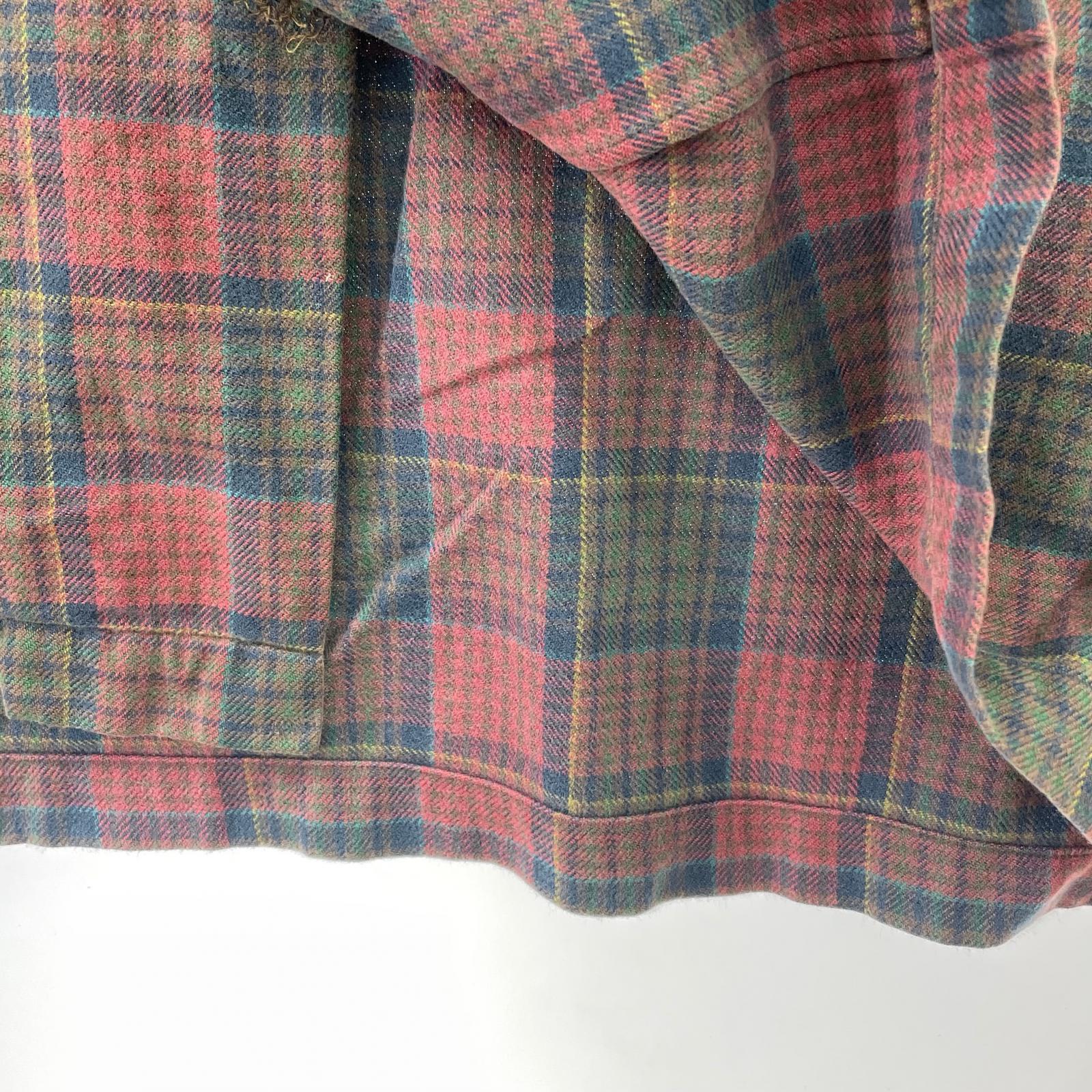 長袖シャツ VINTAGE CAMP Open Collar Check Shirt XL マルチカラー