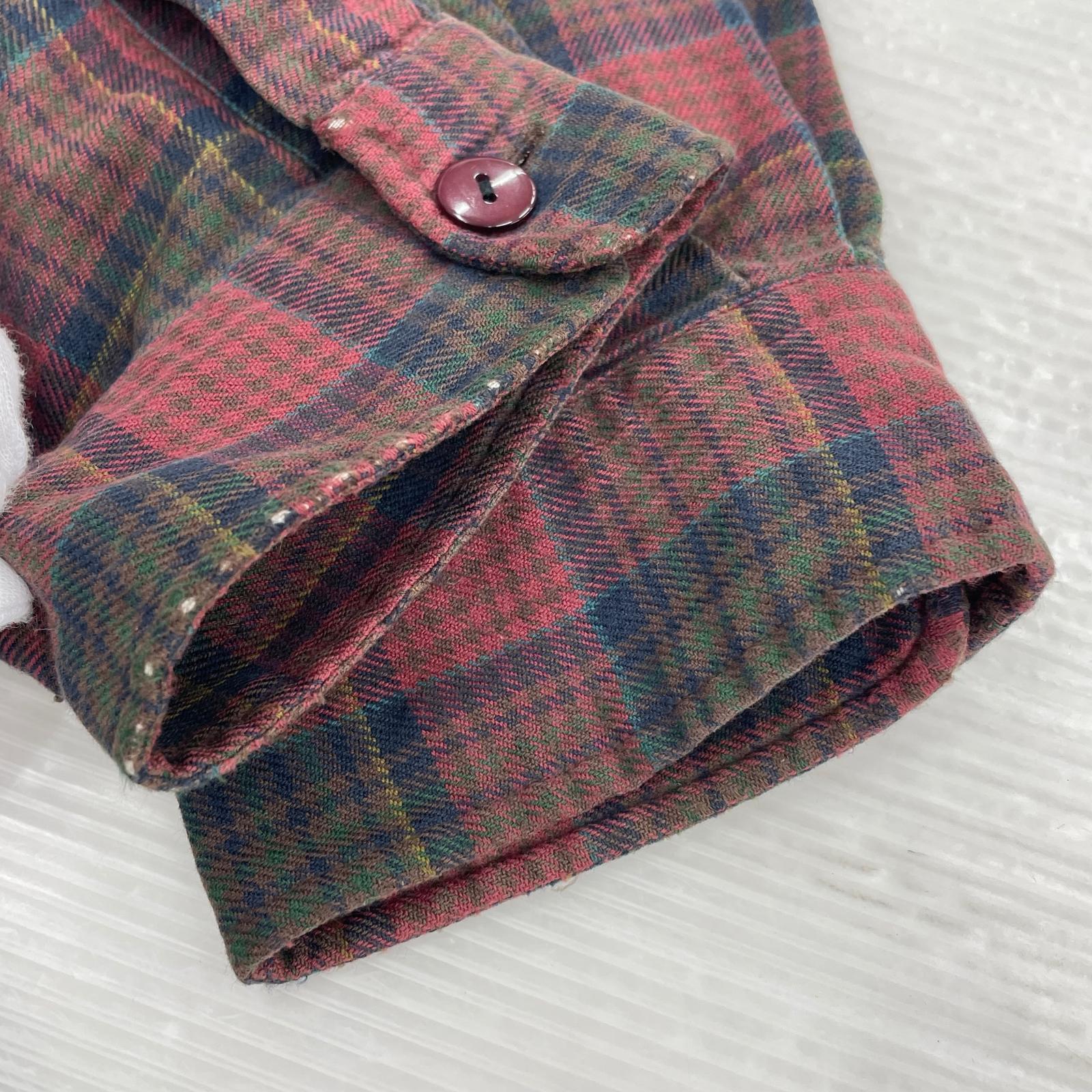 長袖シャツ VINTAGE CAMP Open Collar Check Shirt XL マルチカラー