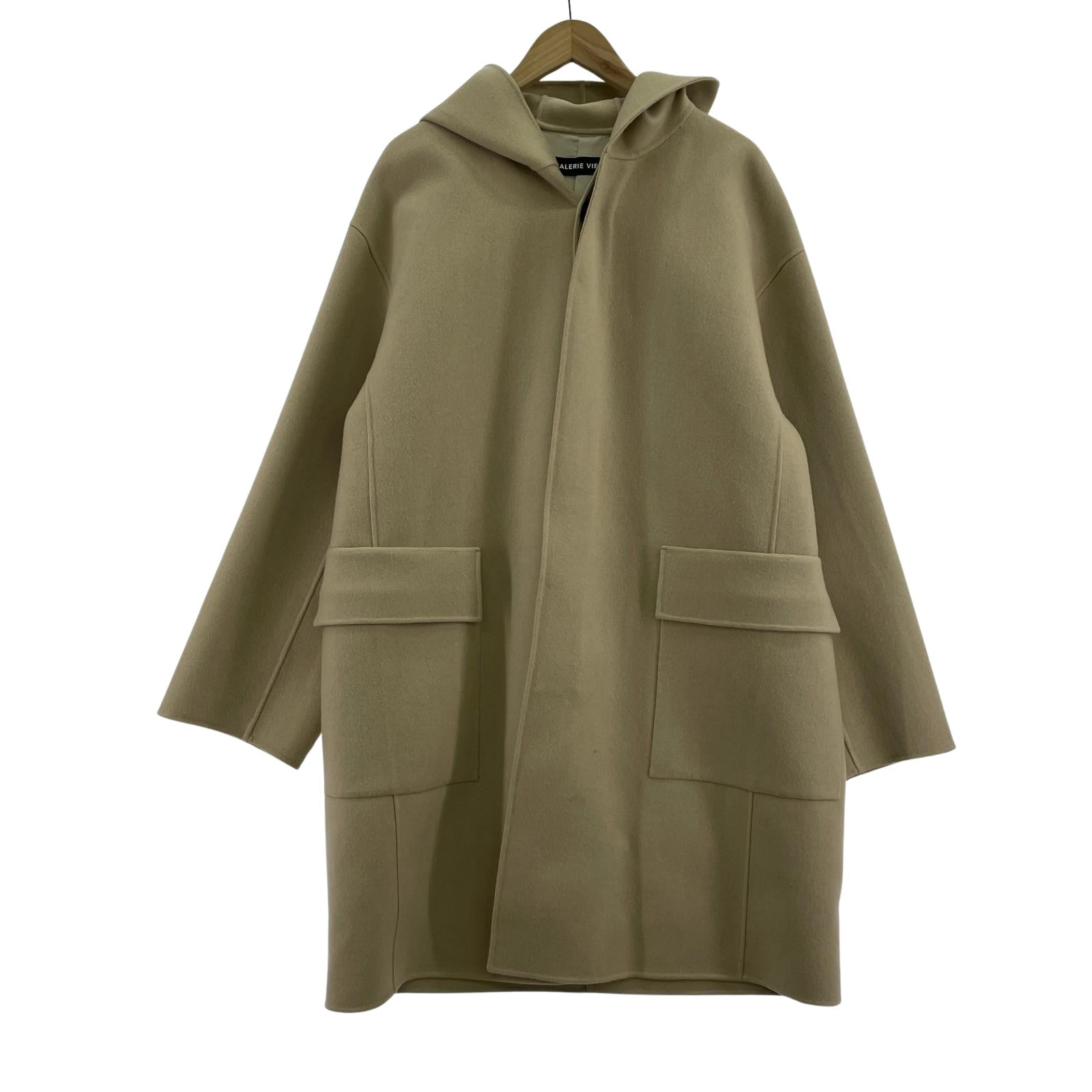 ジャケット GALERIE VIE 20AW ライトメルトン カシミヤ混フーデットコート 46 ベージュ 46 ベージュ