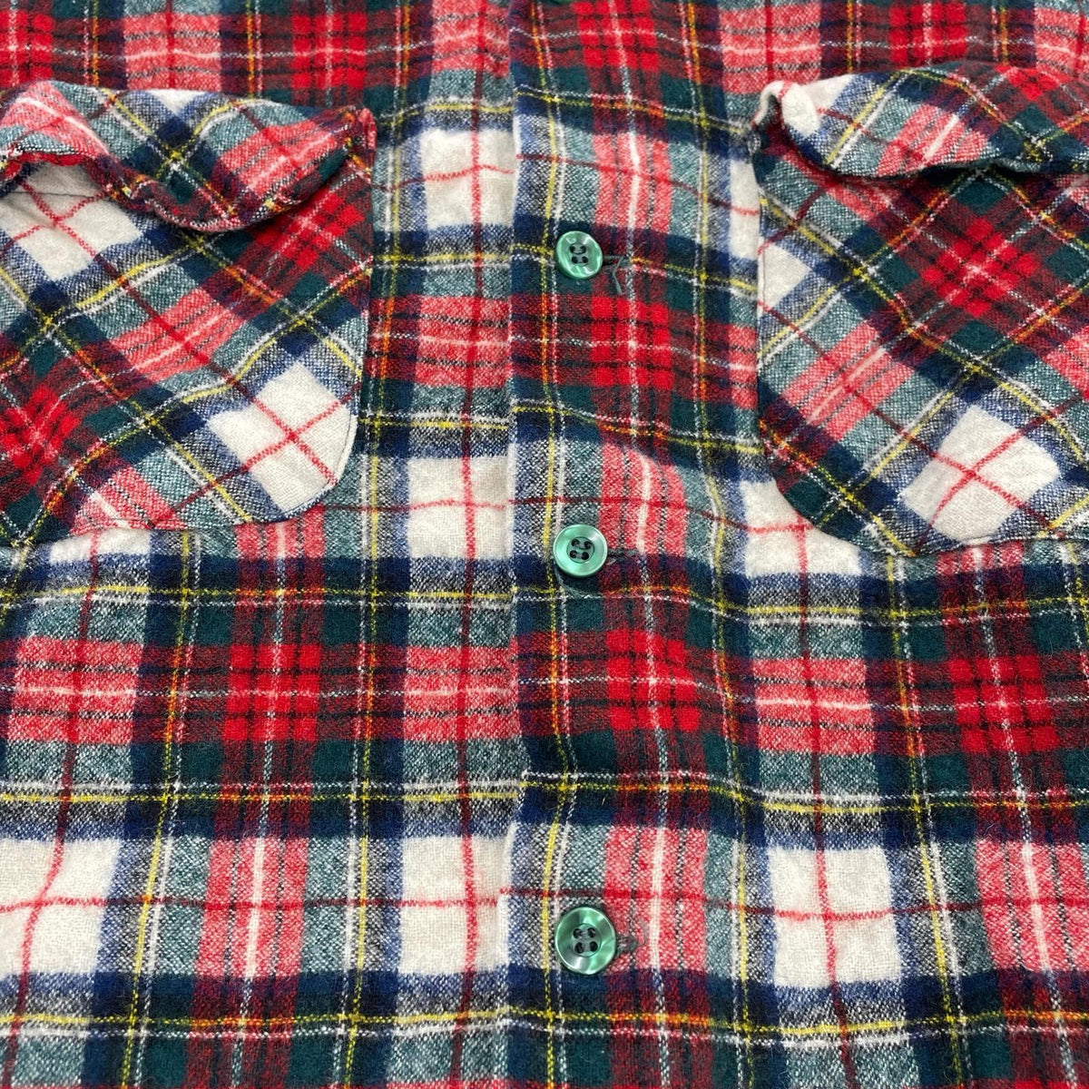 長袖シャツ チェックシャツ 赤白 (M) M