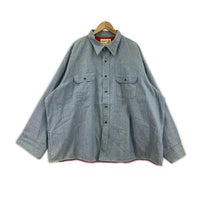 長袖シャツ sears Fieldmaster 裏キルティングシャツ (4XL) ブルー