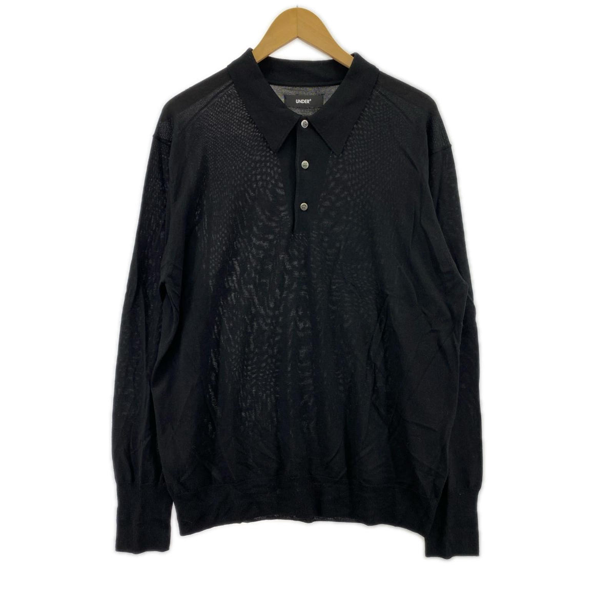 長袖Ｔシャツ UNDER R ﾊｲｹﾞｰｼﾞﾆｯﾄﾎﾟﾛ L/Sｼｬﾂ 黒 (M) M ブラック