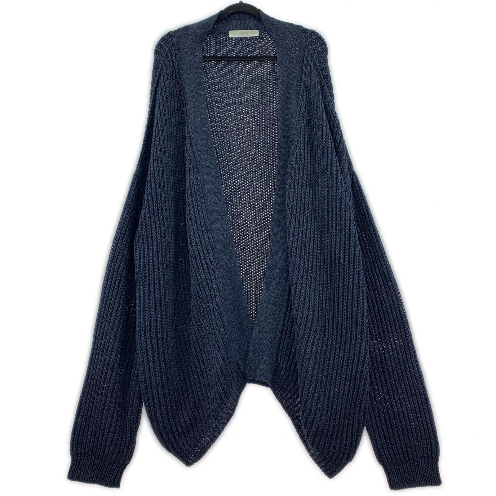 カーディガン seya./Paper Cardigan L ネイビー