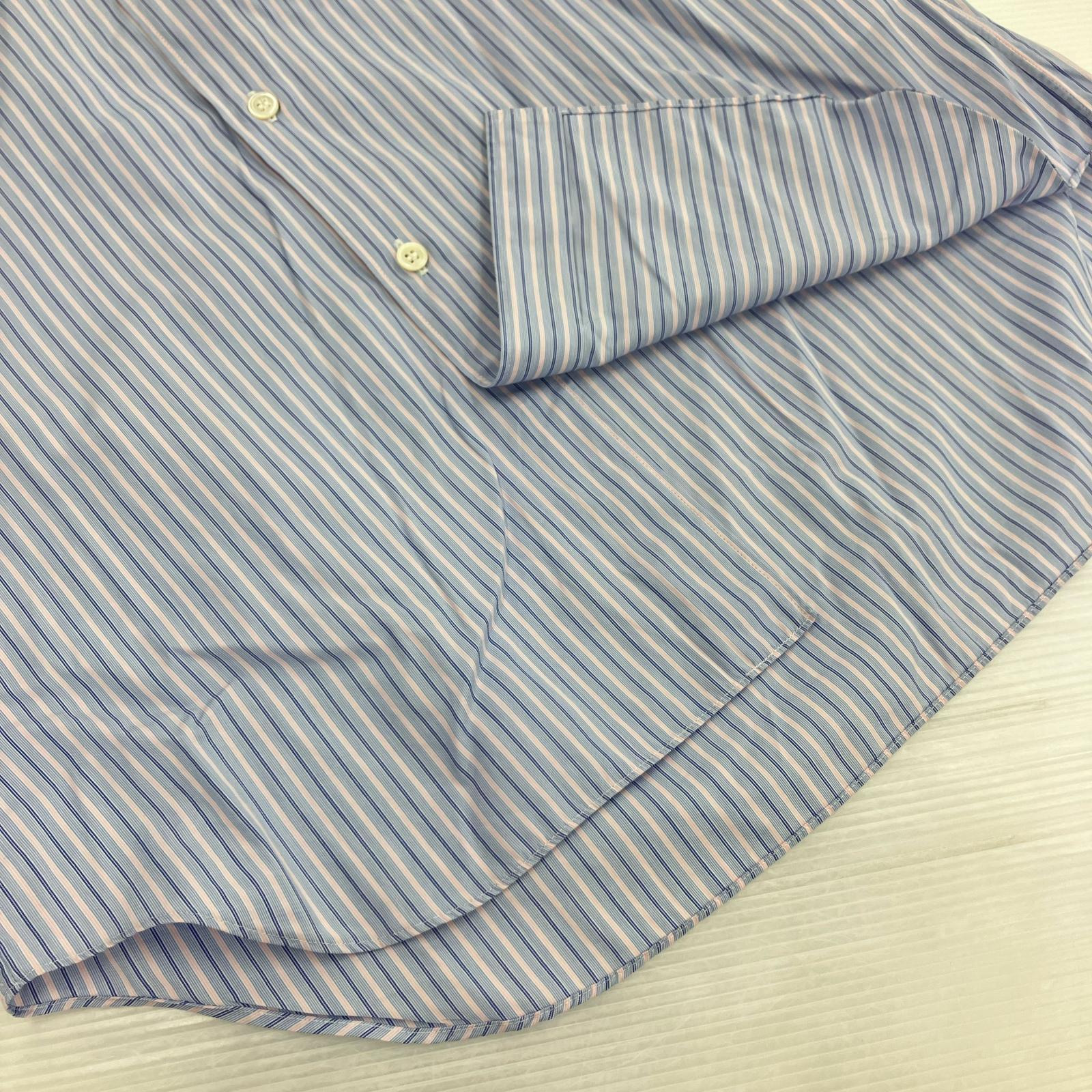 長袖シャツ HOMME PLUS EVER GREEN ストライプ (XS)