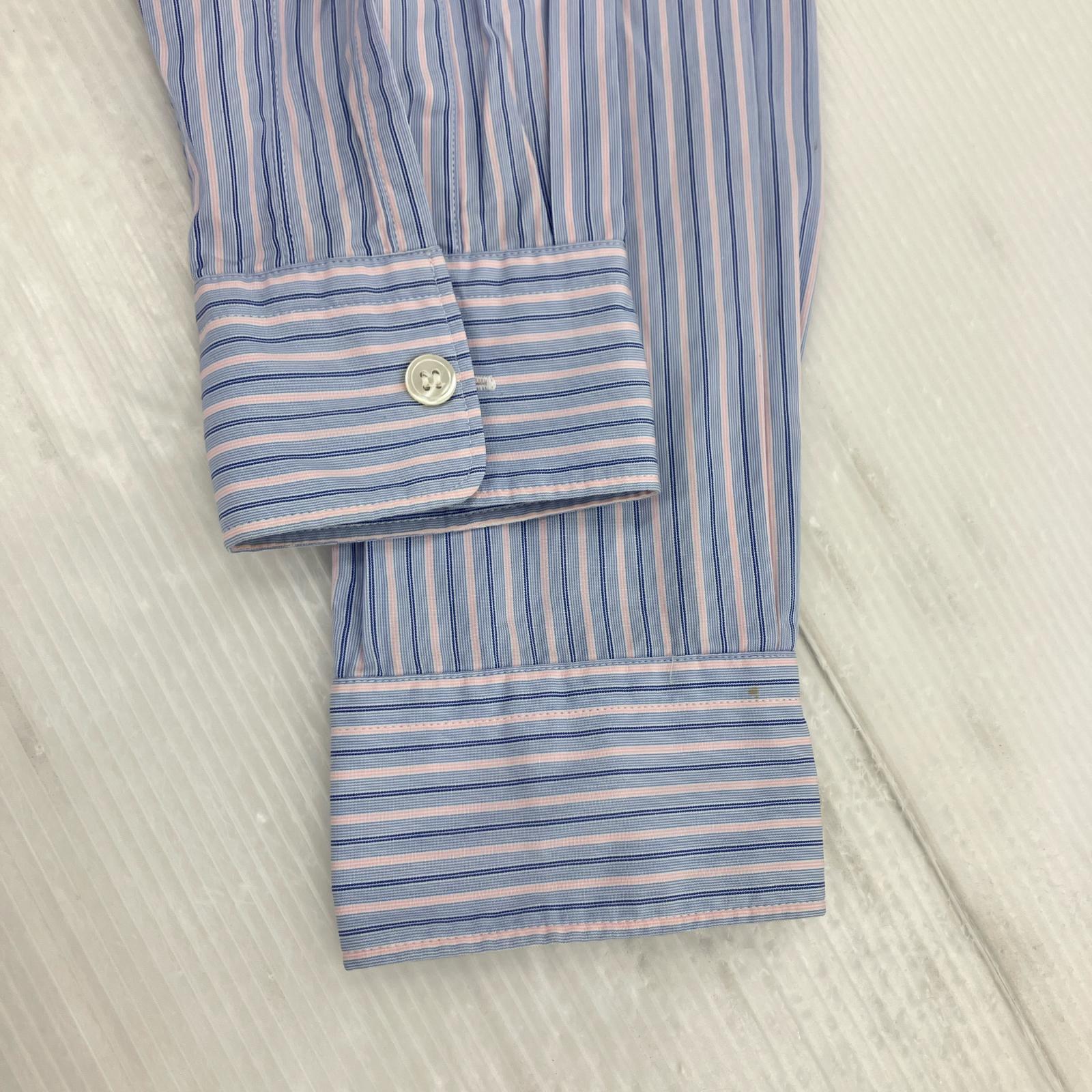 長袖シャツ HOMME PLUS EVER GREEN ストライプ (XS)
