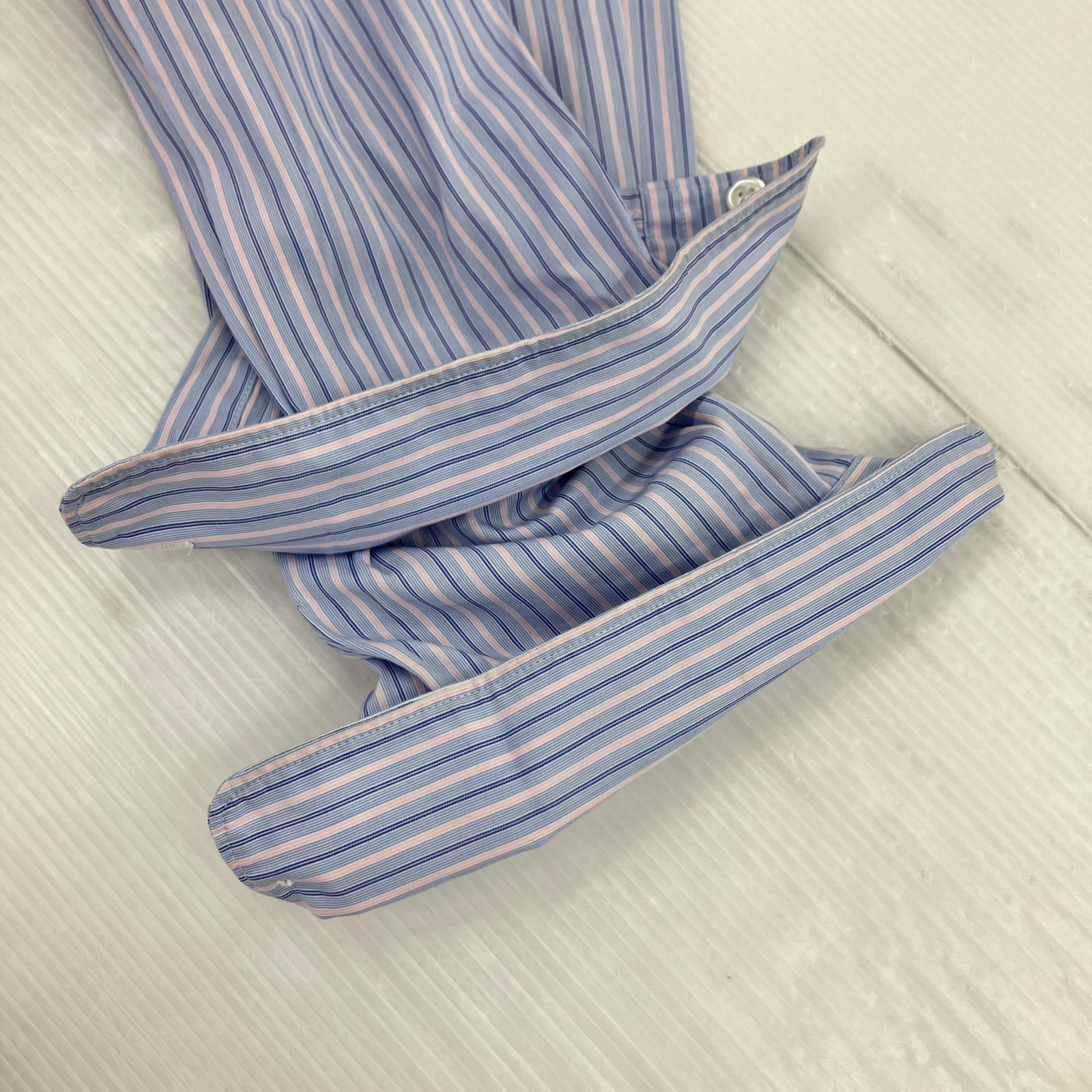 長袖シャツ HOMME PLUS EVER GREEN ストライプ (XS)