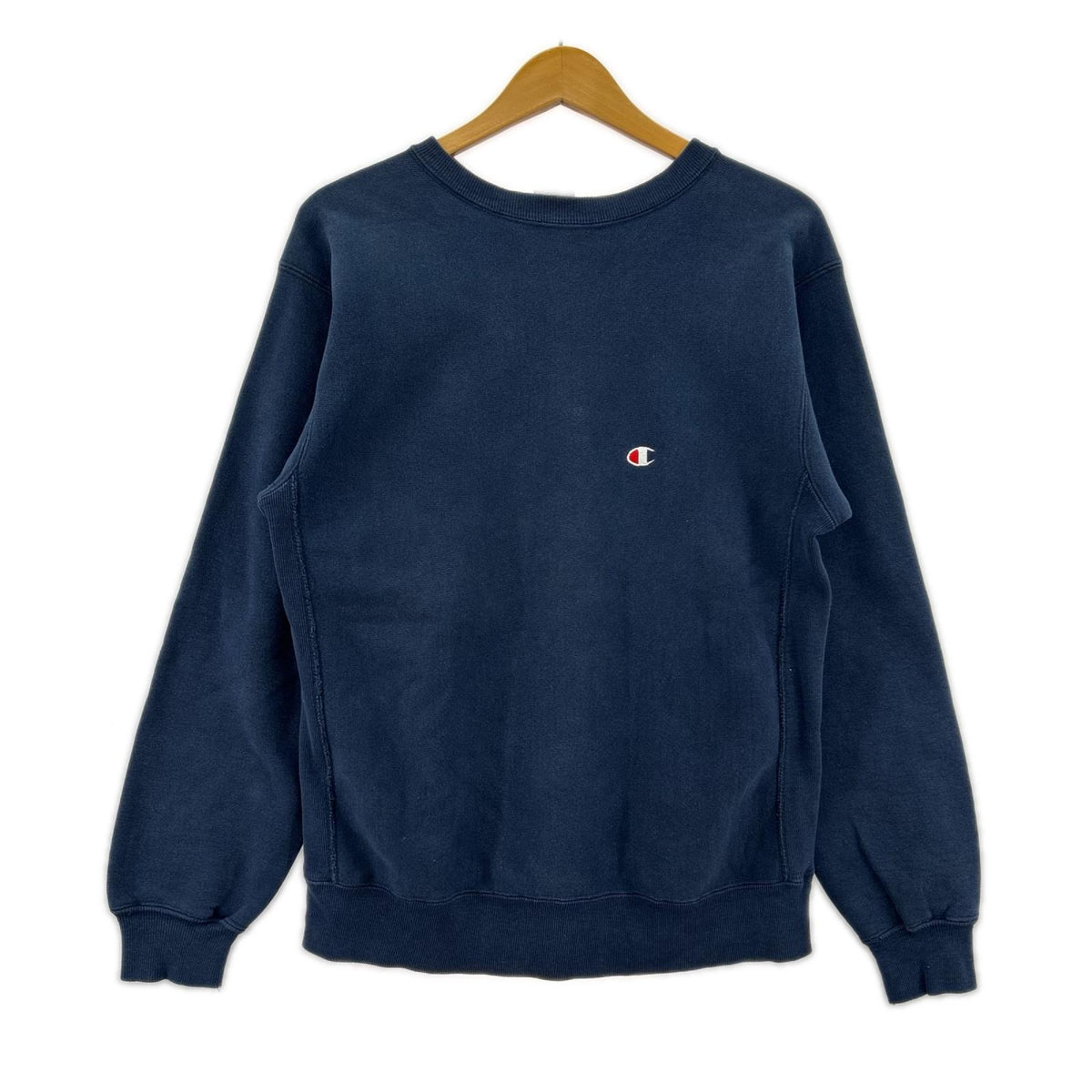 スウェット Champion 90s USA製 目あり ﾘﾊﾞｰｽｳｨｰﾌﾞｽｳｪｯﾄ 紺 (XL) ネイビー