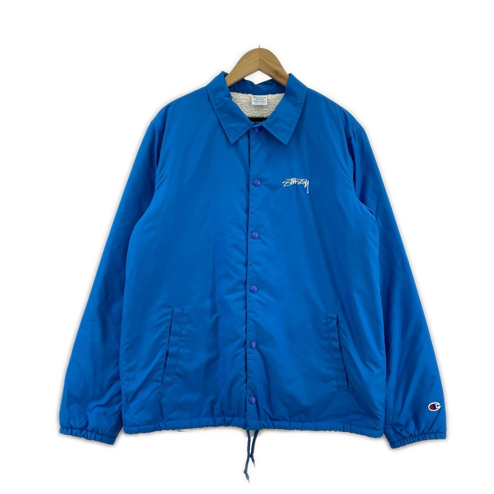 ジャケット ×Chmpion 裏ボアコーチジャケット ブルー (M) M ブルー
