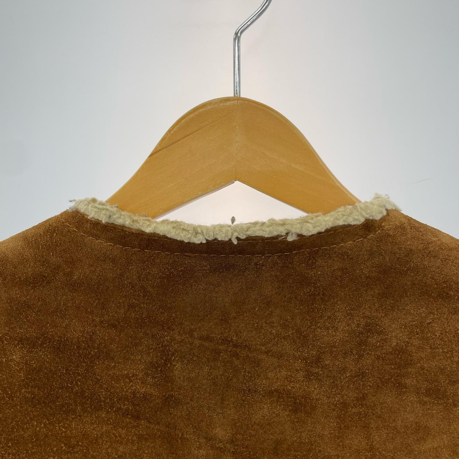 長袖シャツ 80s Leather Boa Best M BRW ブラウン