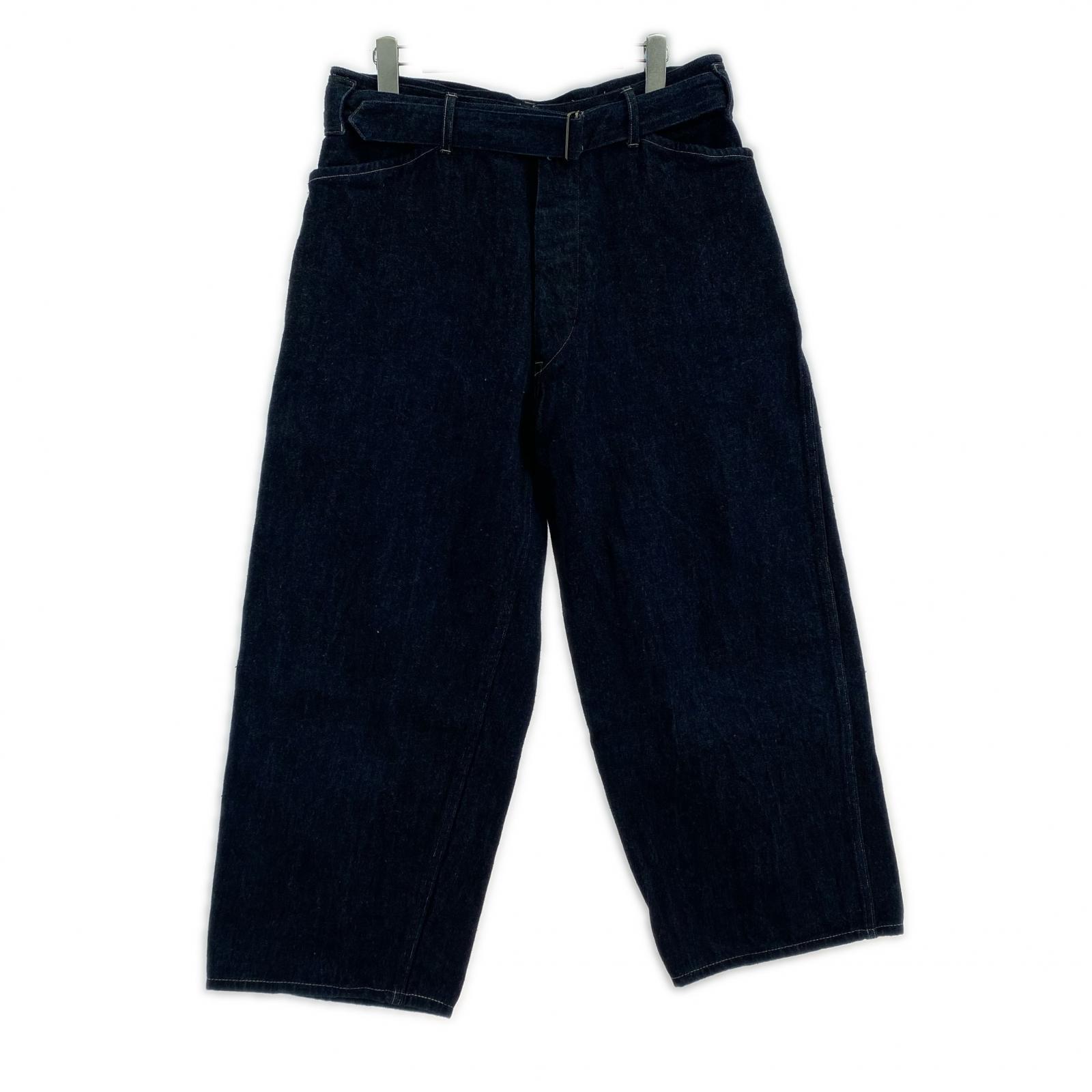 デニムパンツ 24AW ベルテッドパンツ インディゴ (2) A03--03001 2