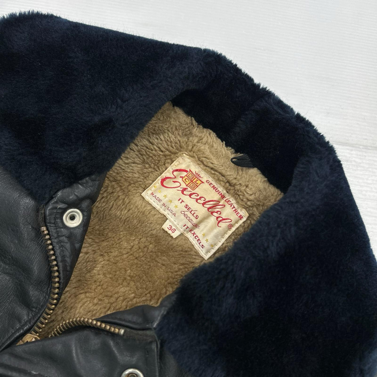 レザージャケット 60s~70s excelled USA製 G-1 36 BLK 36 ブラック