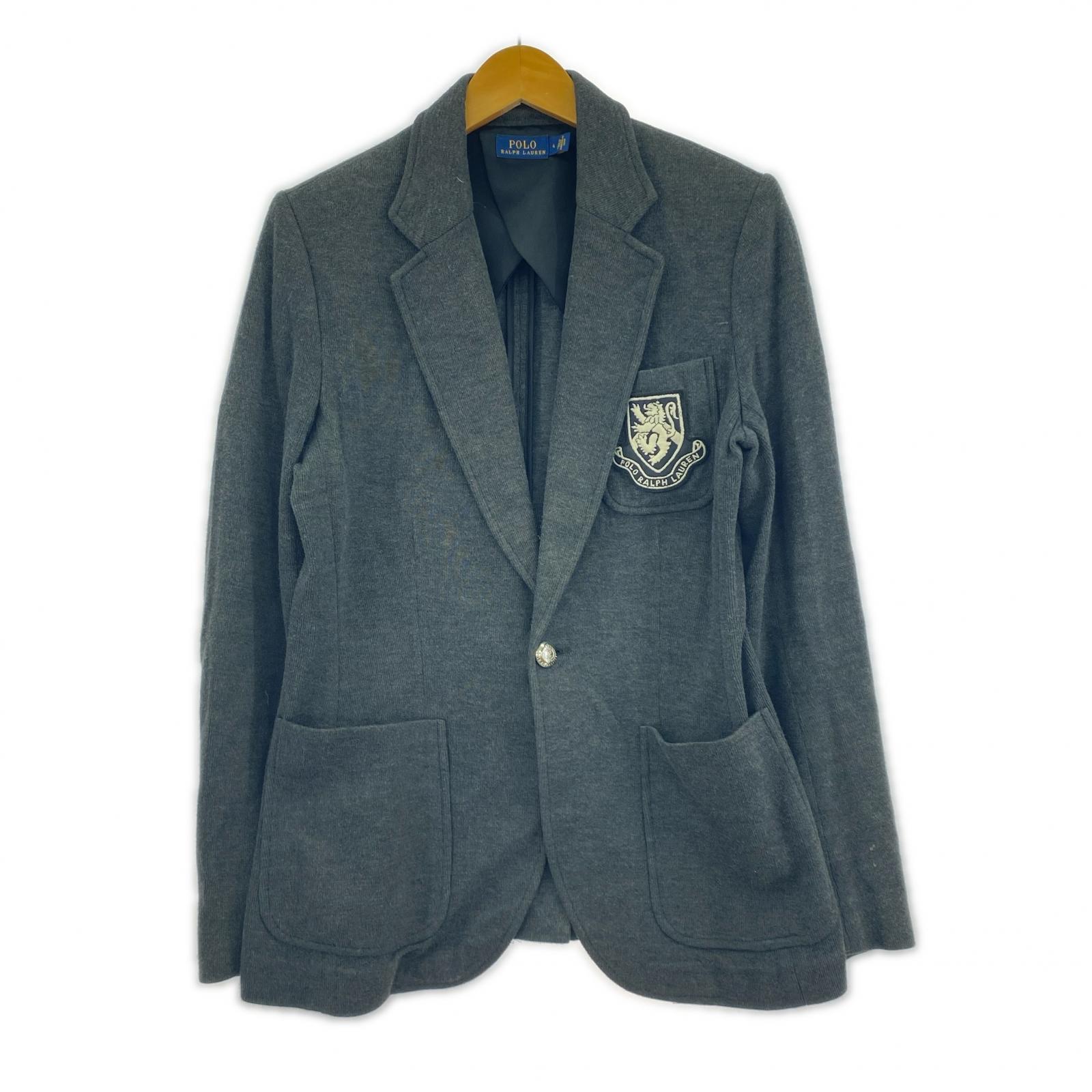 テーラードジャケット POLO RALPH LAUREN テーラードジャケット・ブレザー　エンブレム サイズ4 グレー 4 グレー