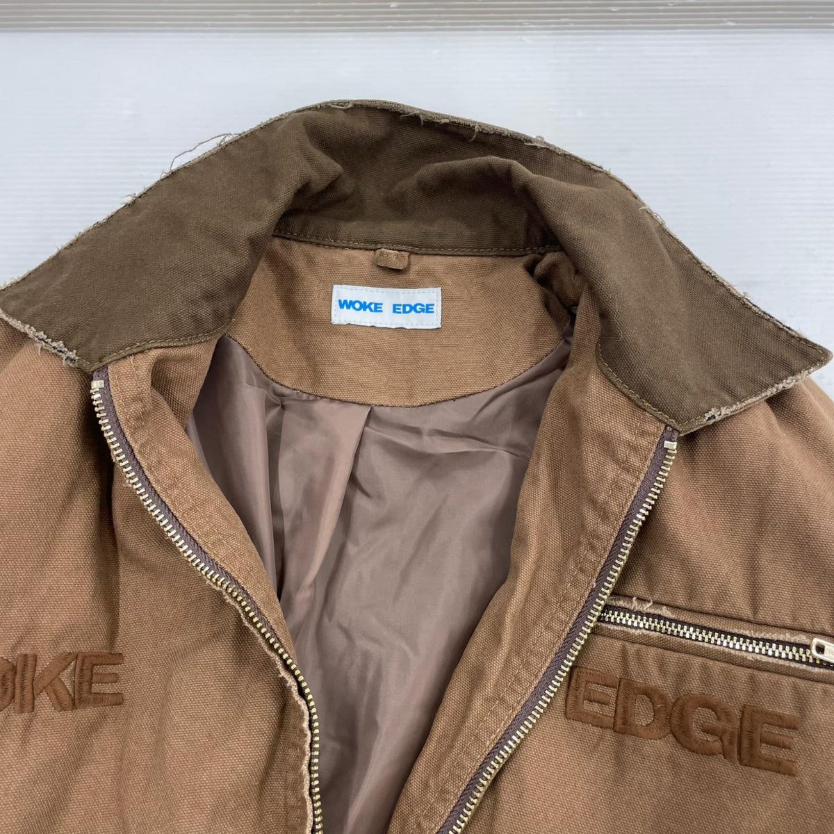 ジャケット WOKE EDGE Workers Jacket ﾜｰｸｼﾞｬｹｯﾄ XL 茶 ブラウン