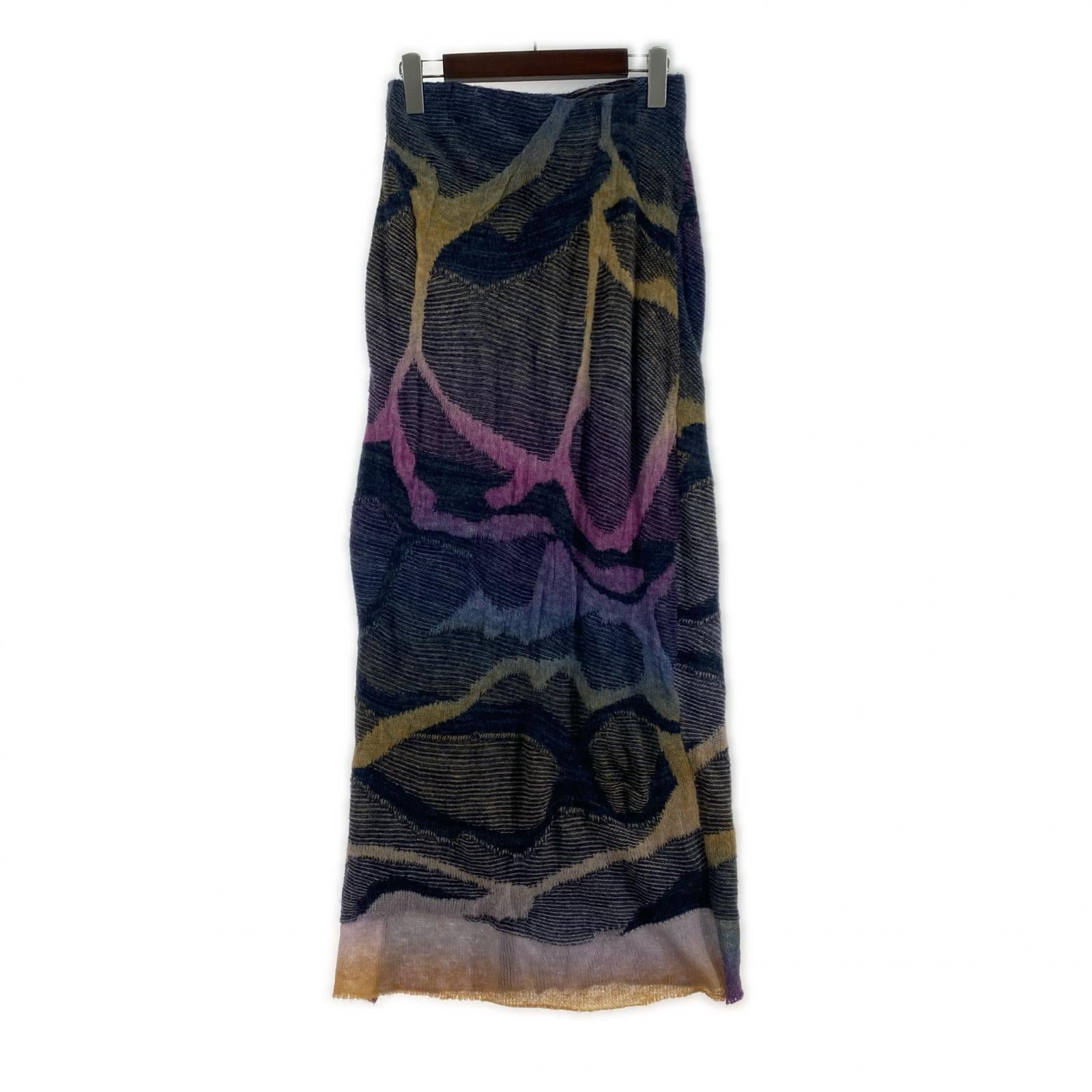 ロングスカート UND GRUNGE KNIT SKIRT　パープル M パープル