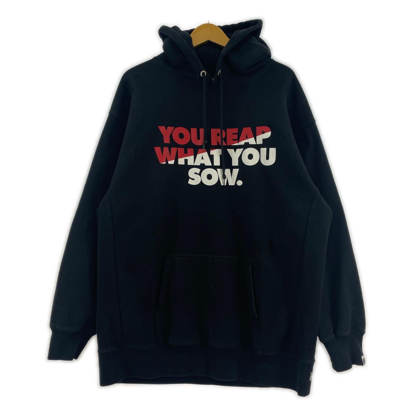 パーカー SAPeur×NINE RULAZ LINE バックプリント パーカー ブラック