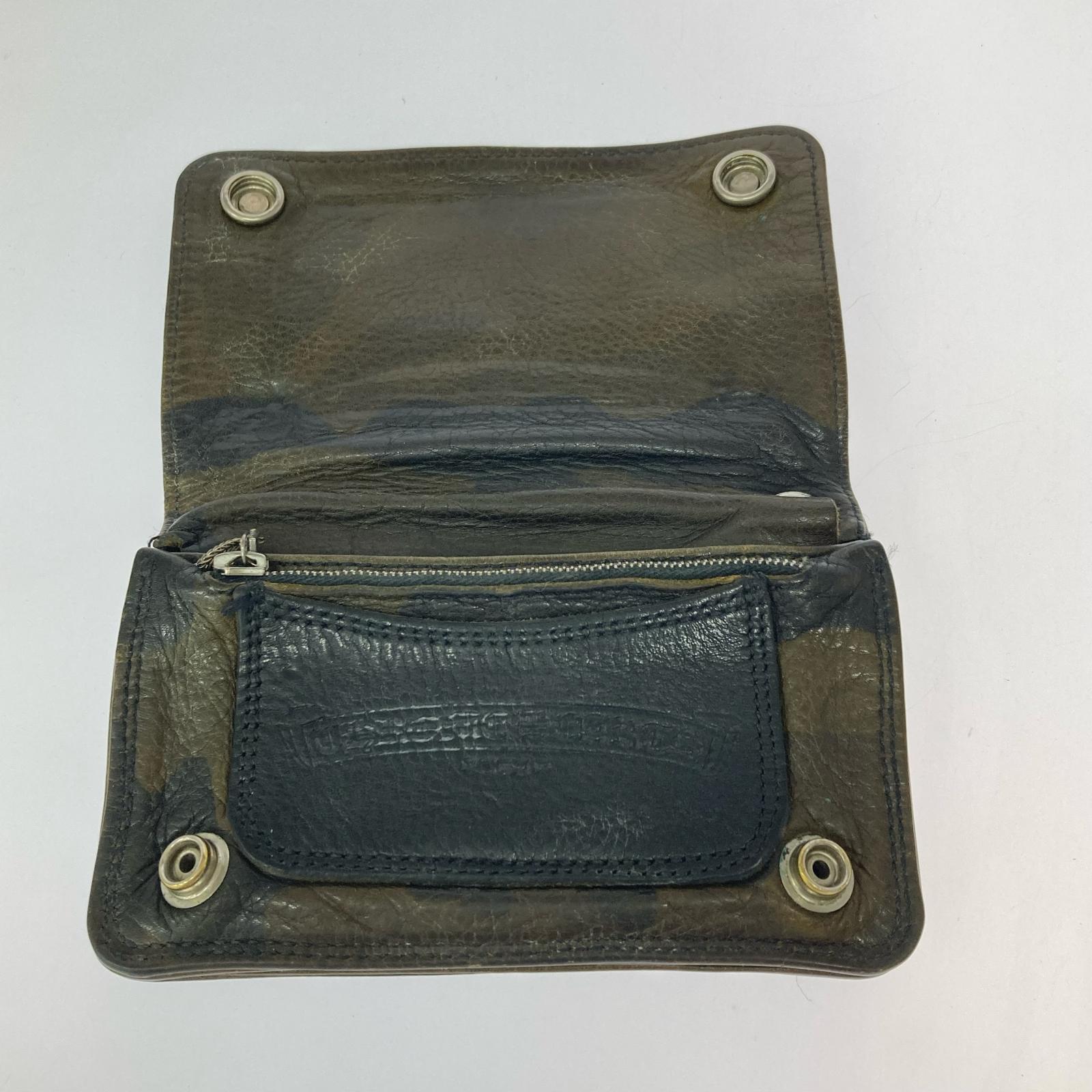 長財布 1zip フローラルボタン レザーウォレット ブラウン