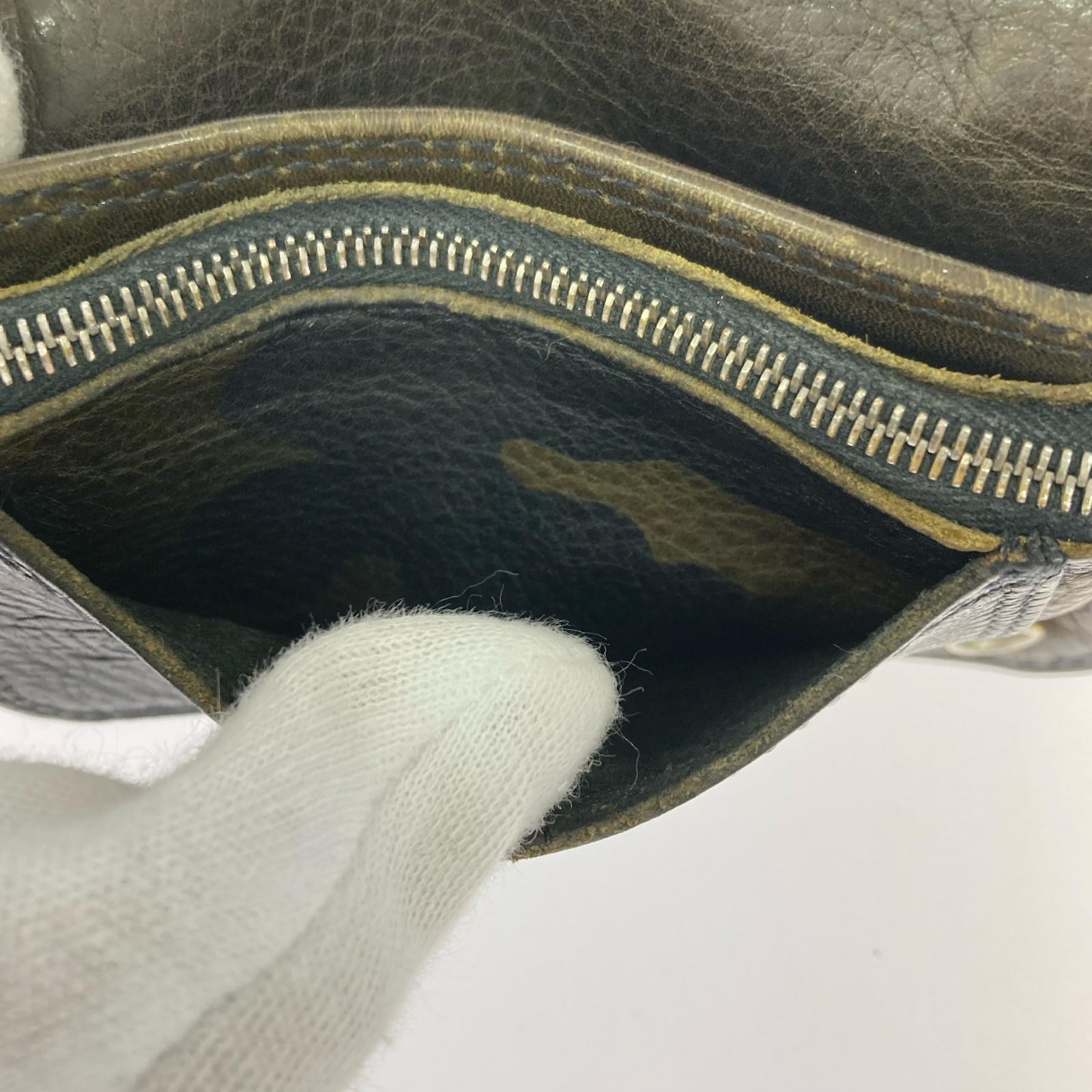 長財布 1zip フローラルボタン レザーウォレット ブラウン