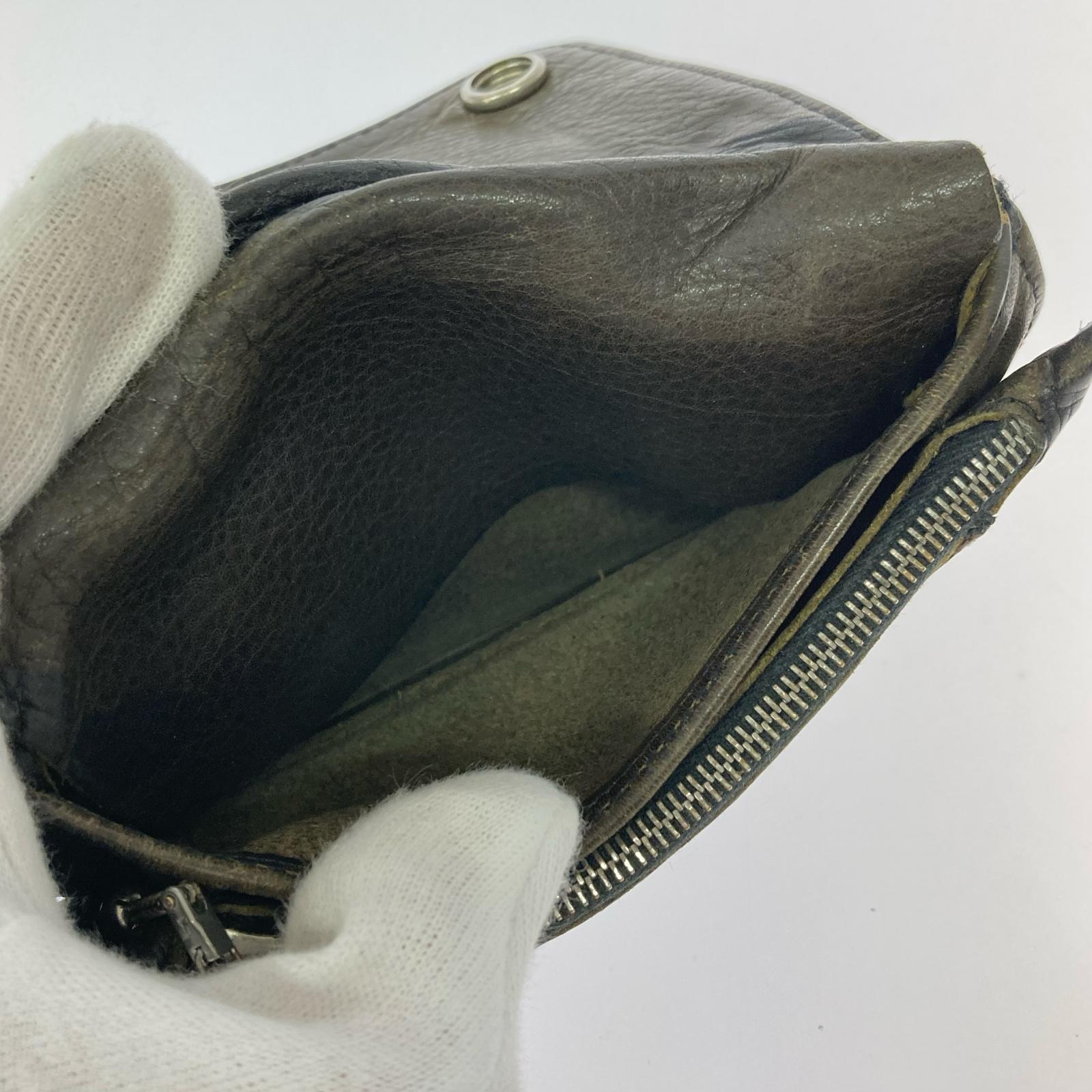 長財布 1zip フローラルボタン レザーウォレット ブラウン
