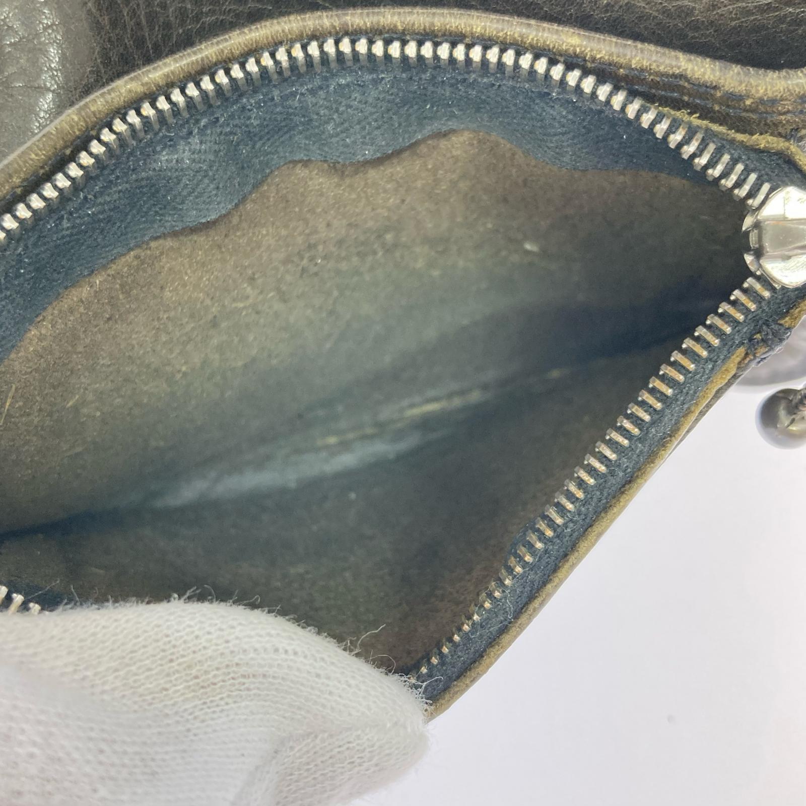 長財布 1zip フローラルボタン レザーウォレット ブラウン