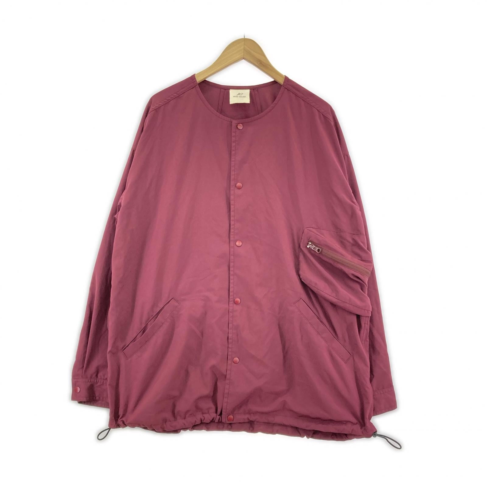 ジャケット ポケッタブルノーカラーシャツ（L) L