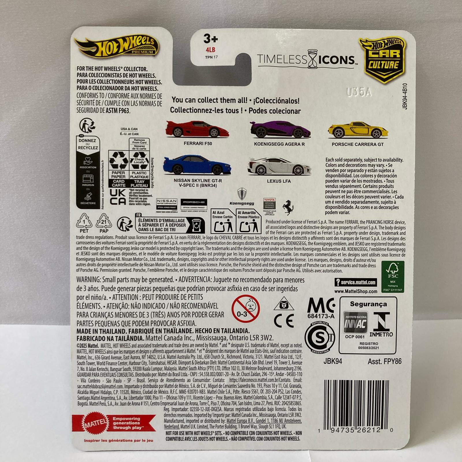 HWプレミアム　タイムレスアイコンズ　日産スカイラインGTR R34 ミニカーその他