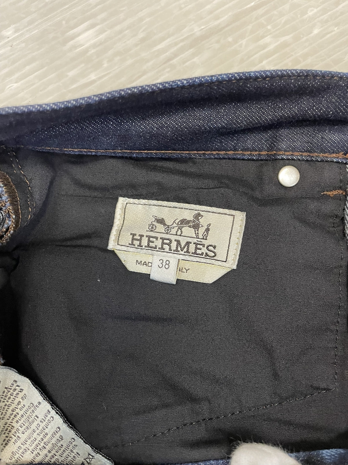HERMES セリエボタン デニムパンツ 38 インディゴ