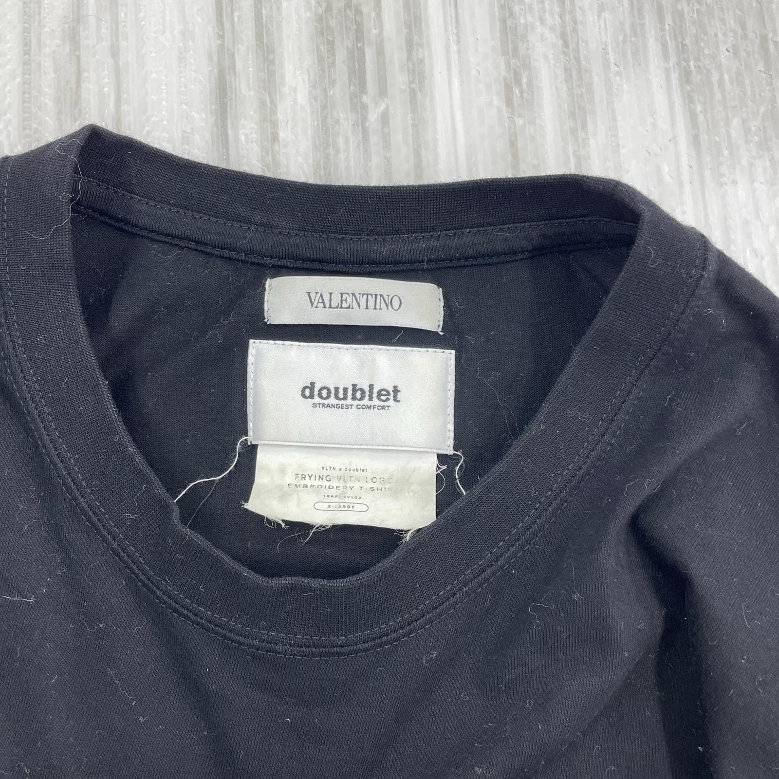 半袖Ｔシャツ VALENTINO×doublet コラボ フリンジロゴTee XL 黒 ブラック