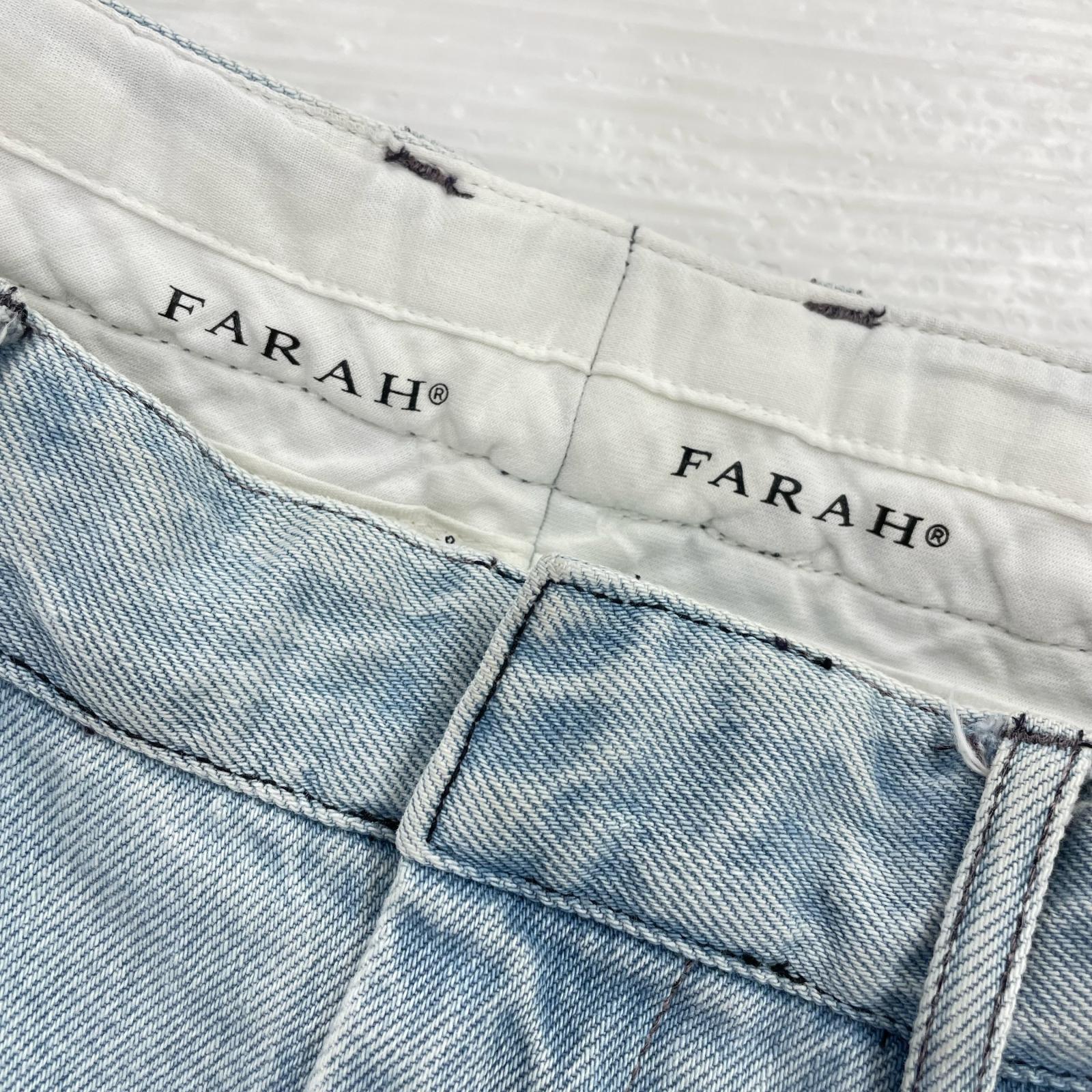 デニムパンツ FARAH 1タックバギーデニムパンツ 32 ブルー
