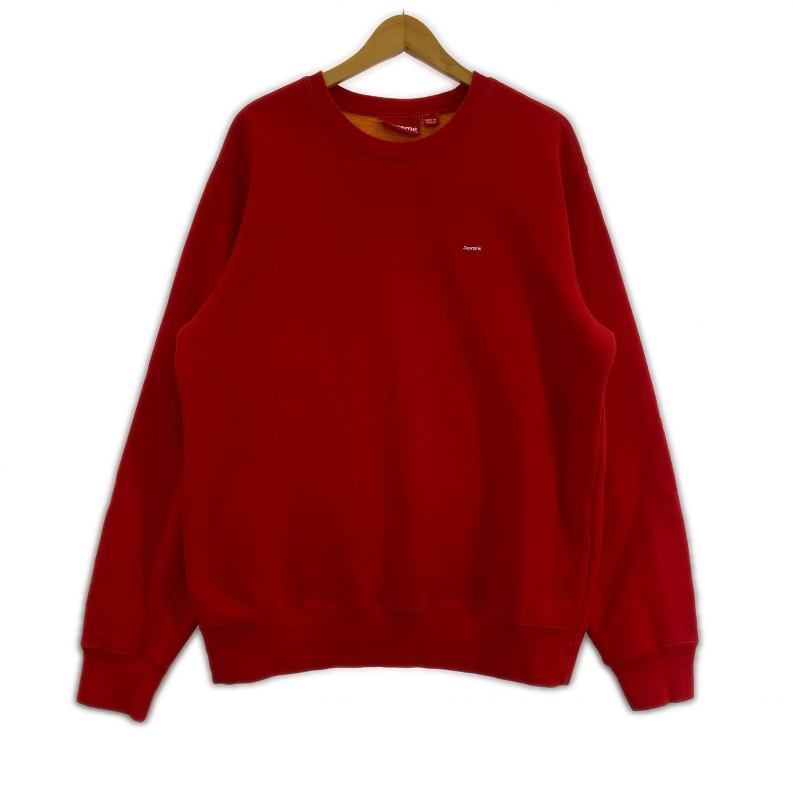 スウェット 18ss small box logo contrast crewneck M レッド
