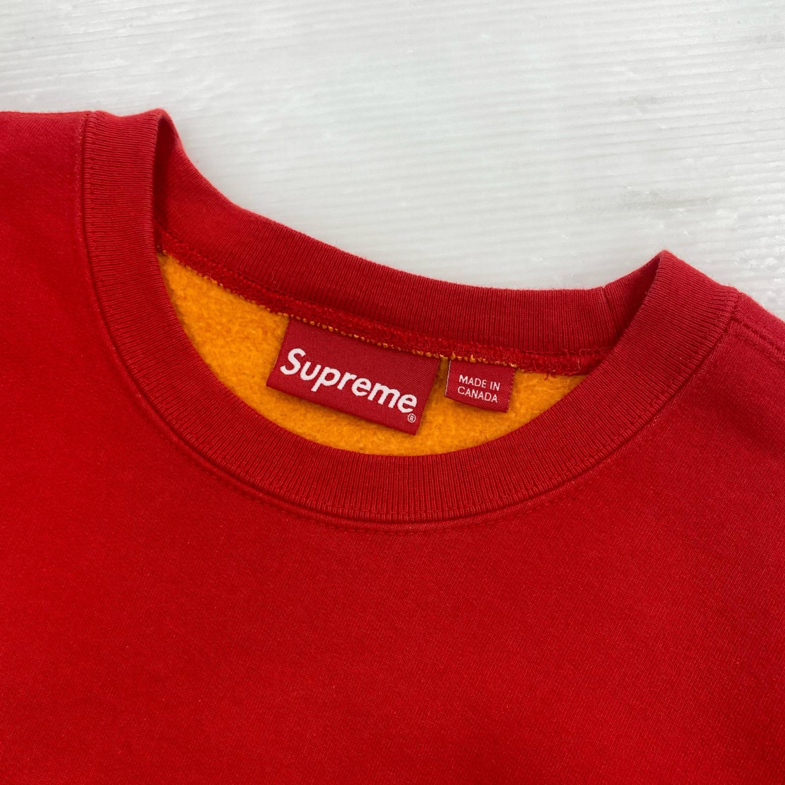 スウェット 18ss small box logo contrast crewneck M レッド