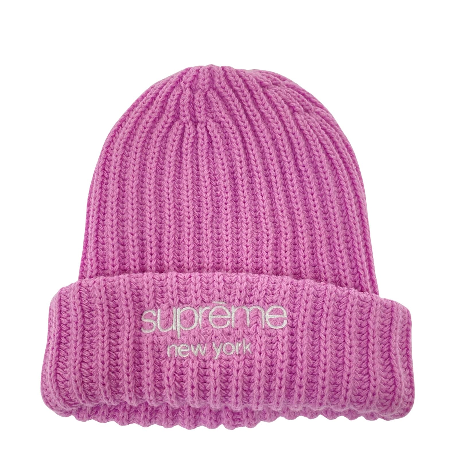 ニットキャップ CHUNKY RIB CLASSIC LOGO BEANIE ピンク
