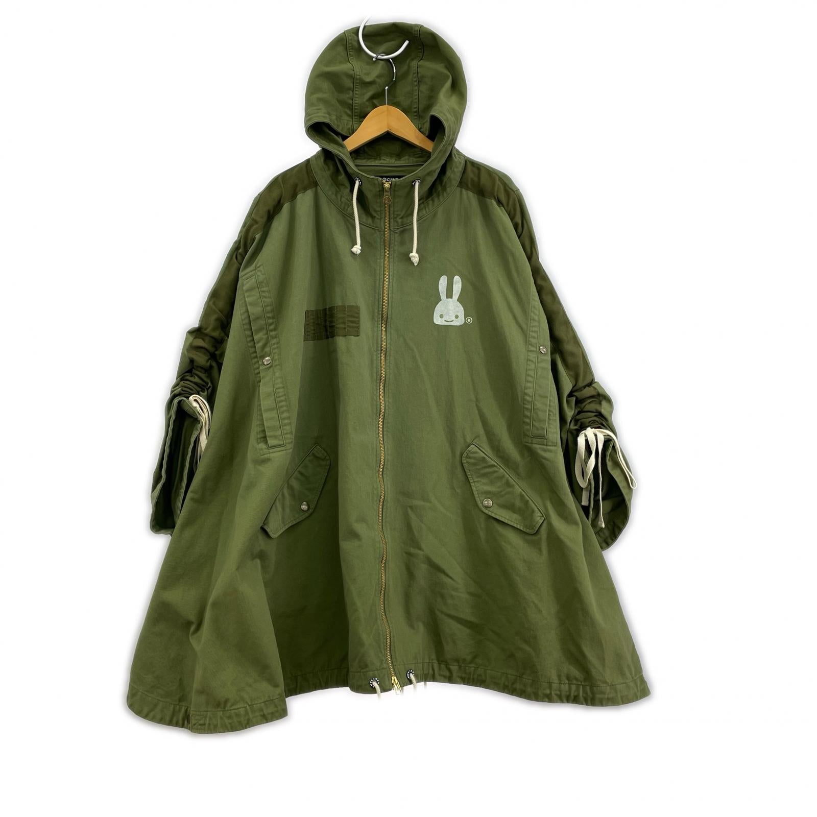 ジャケット CUNE ミリタリーポンチョパーカー HLFUN050LV オリーブ (3) 3