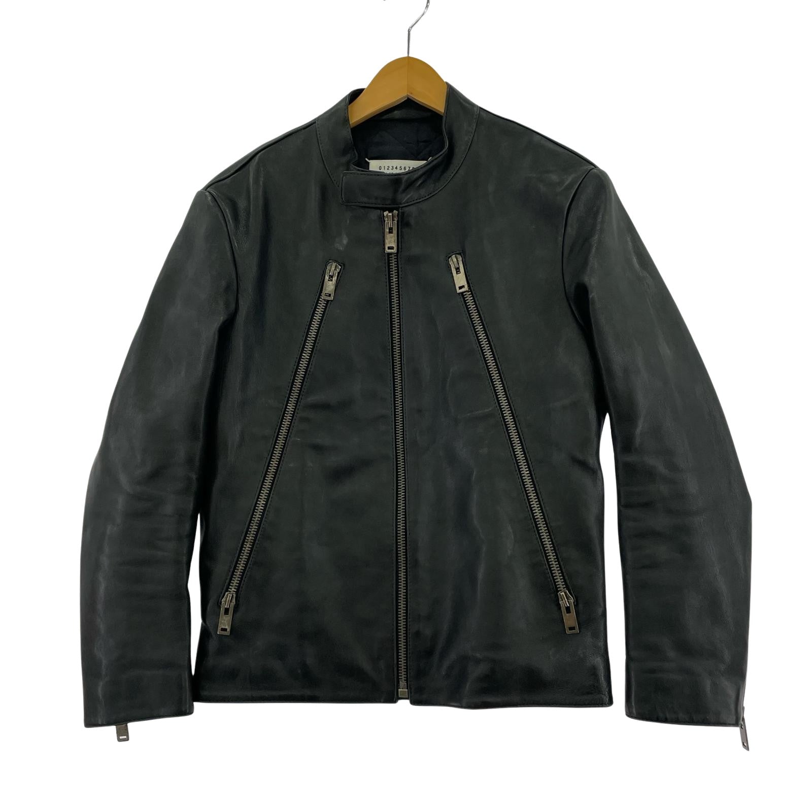レザージャケット 17AW 5ZIP レザージャケット 八ノ字 44 ブラック ブラック
