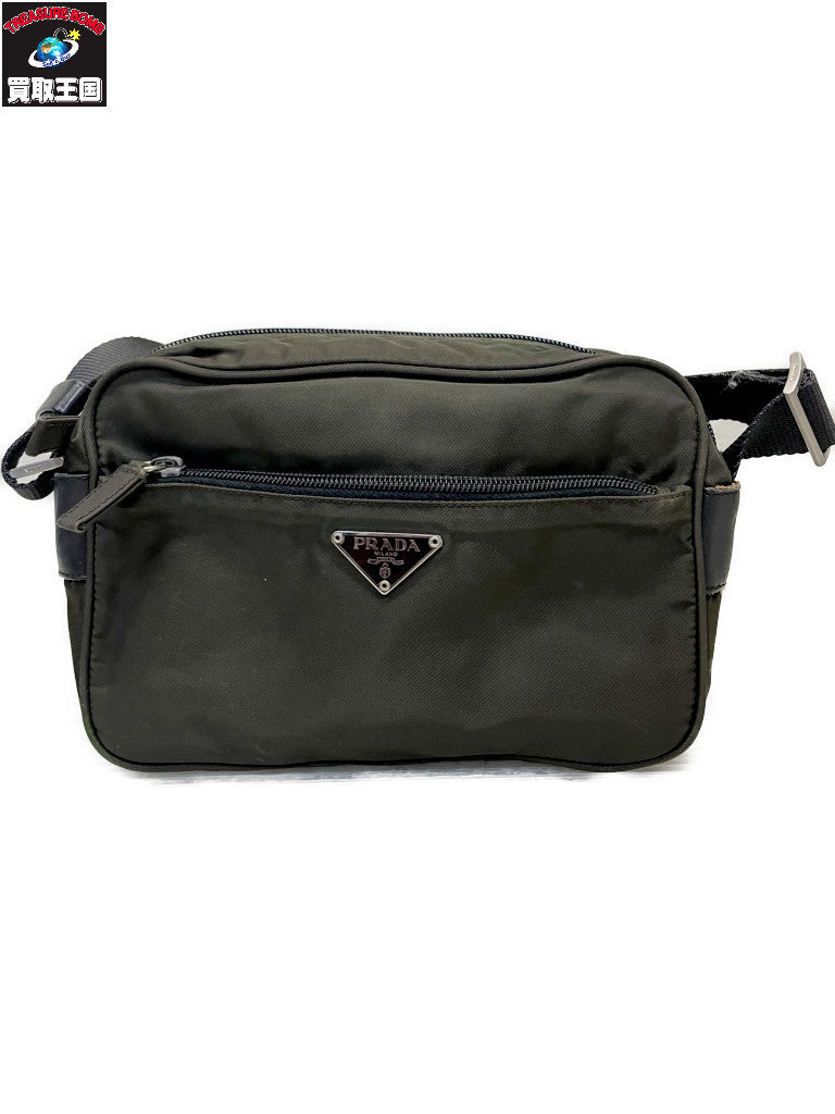 PRADA テスートナイロン ショルダーバッグ カーキ