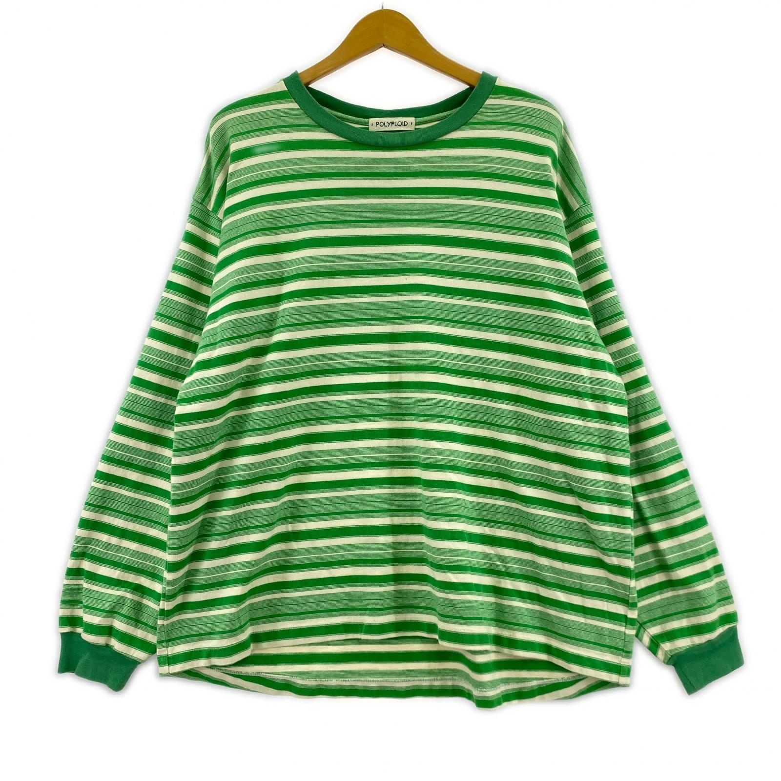 長袖Ｔシャツ OVERSIZE LONGSLEEVE ボーダー 2 グリーン