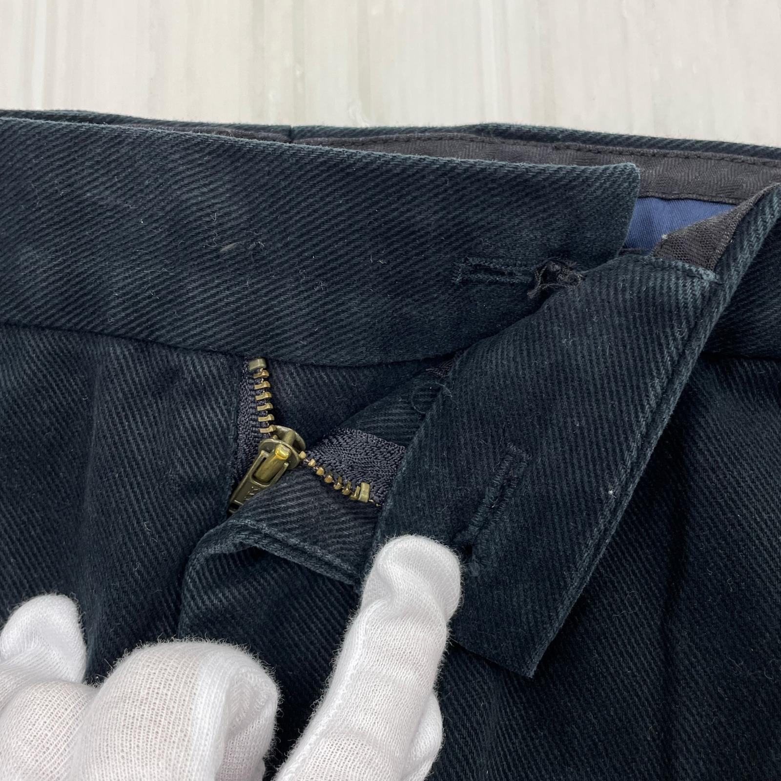パンツ CLARK センタープレスワイドパンツ 紺 40 ネイビー