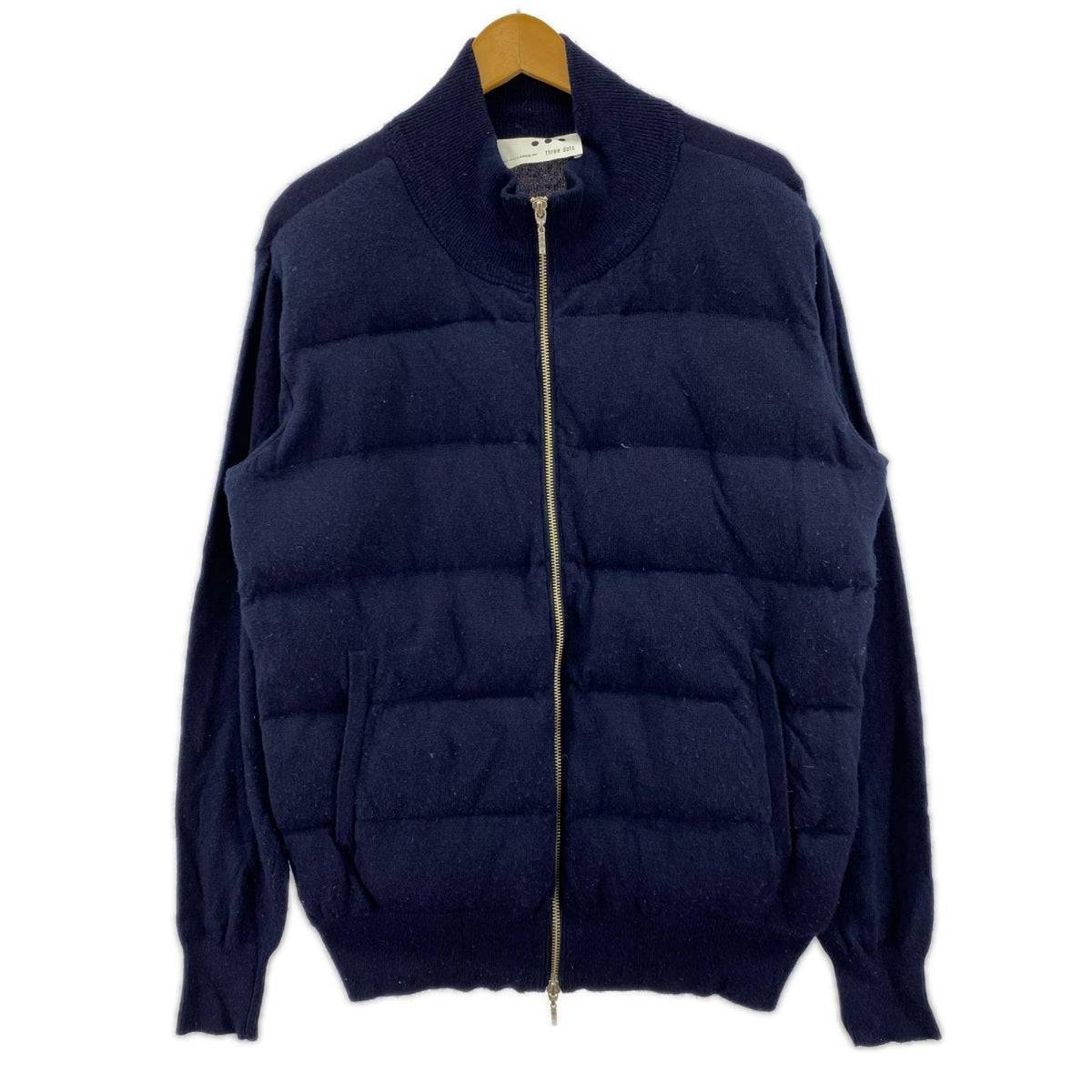 ダウンジャケット 12G down zip high neck L NVY ネイビー