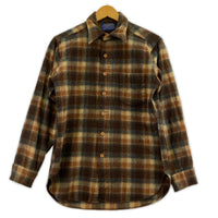 長袖シャツ 70s PENDLETON チェック ボードシャツ 茶 (M) M ブラウン