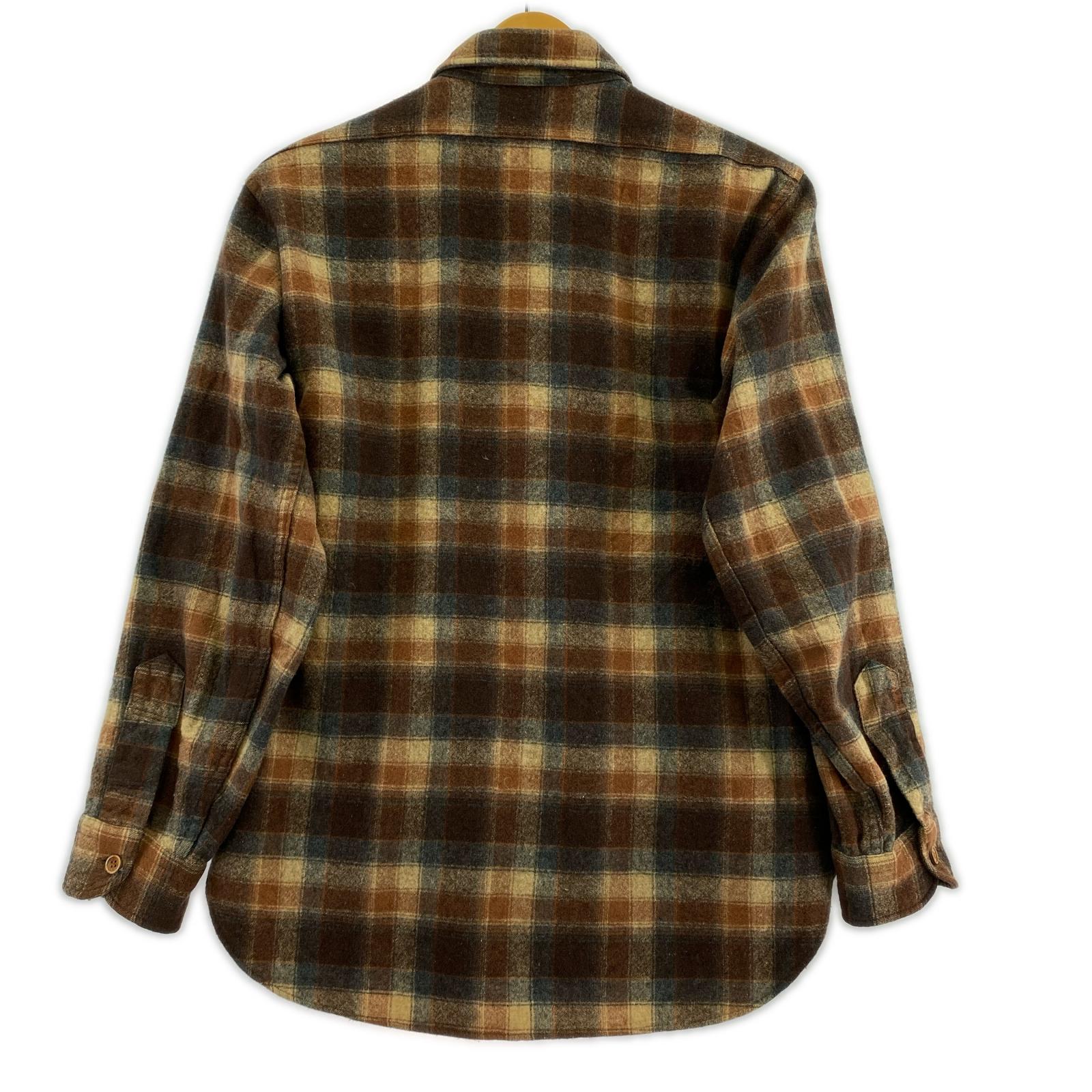 長袖シャツ 70s PENDLETON チェック ボードシャツ 茶 (M) M ブラウン