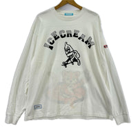 長袖Ｔシャツ ICECREAM L/Sｶｯﾄｿｰ 白 (L) M ホワイト